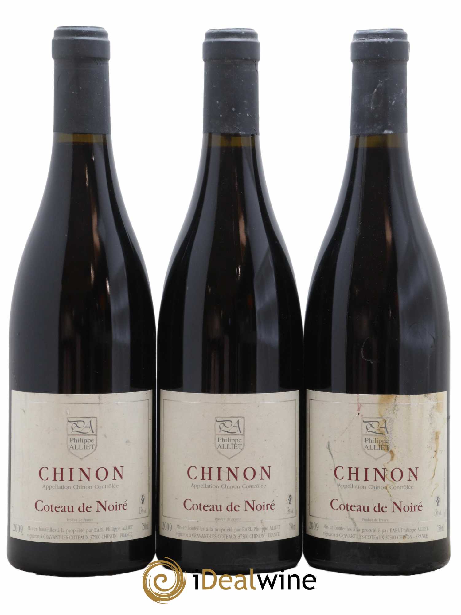 Chinon Coteau de Noiré Philippe Alliet 2009 - Lot de 3 bouteilles - 0