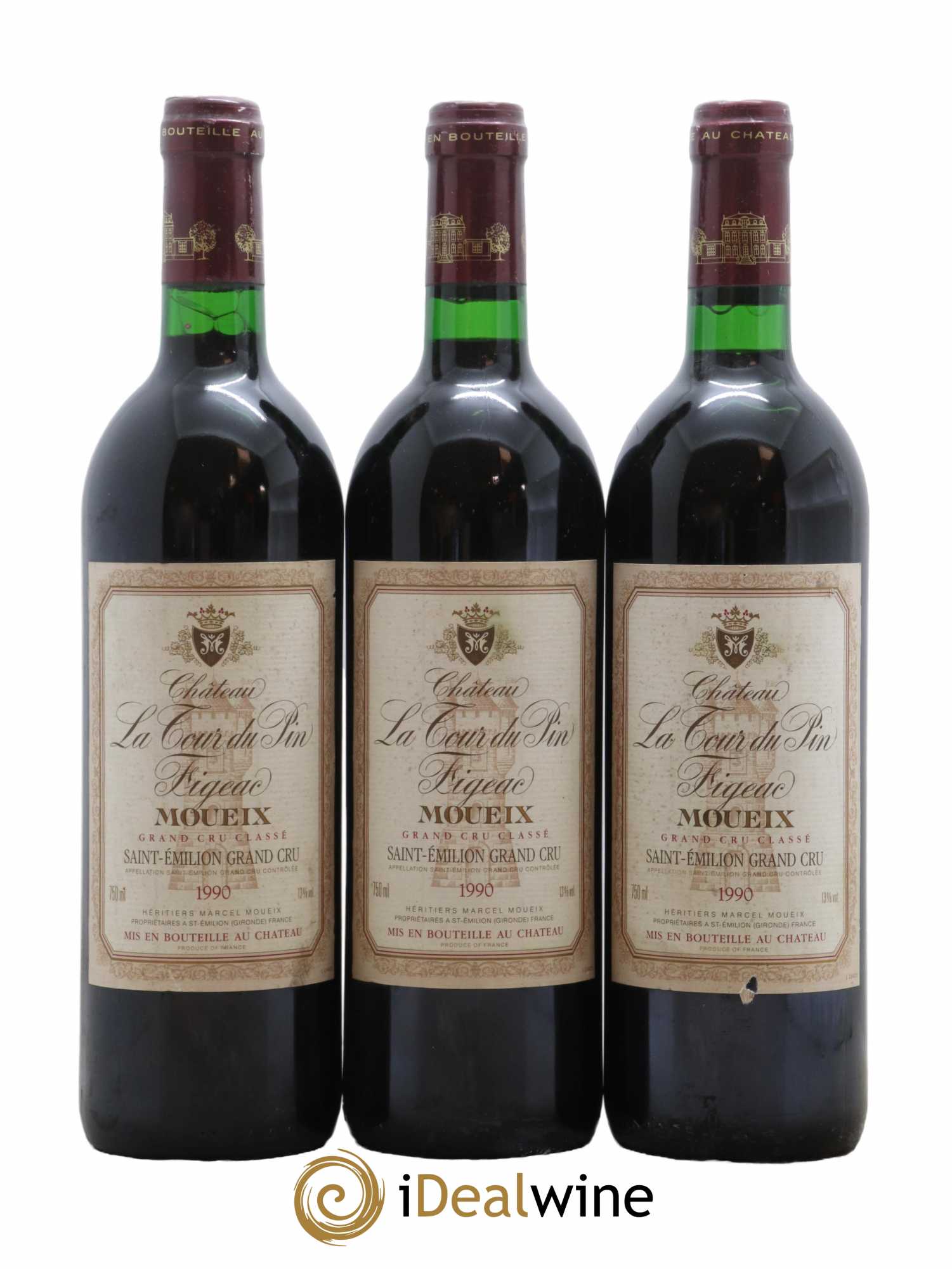 Château la Tour du Pin Figeac 1990 - Lot de 3 bouteilles - 0
