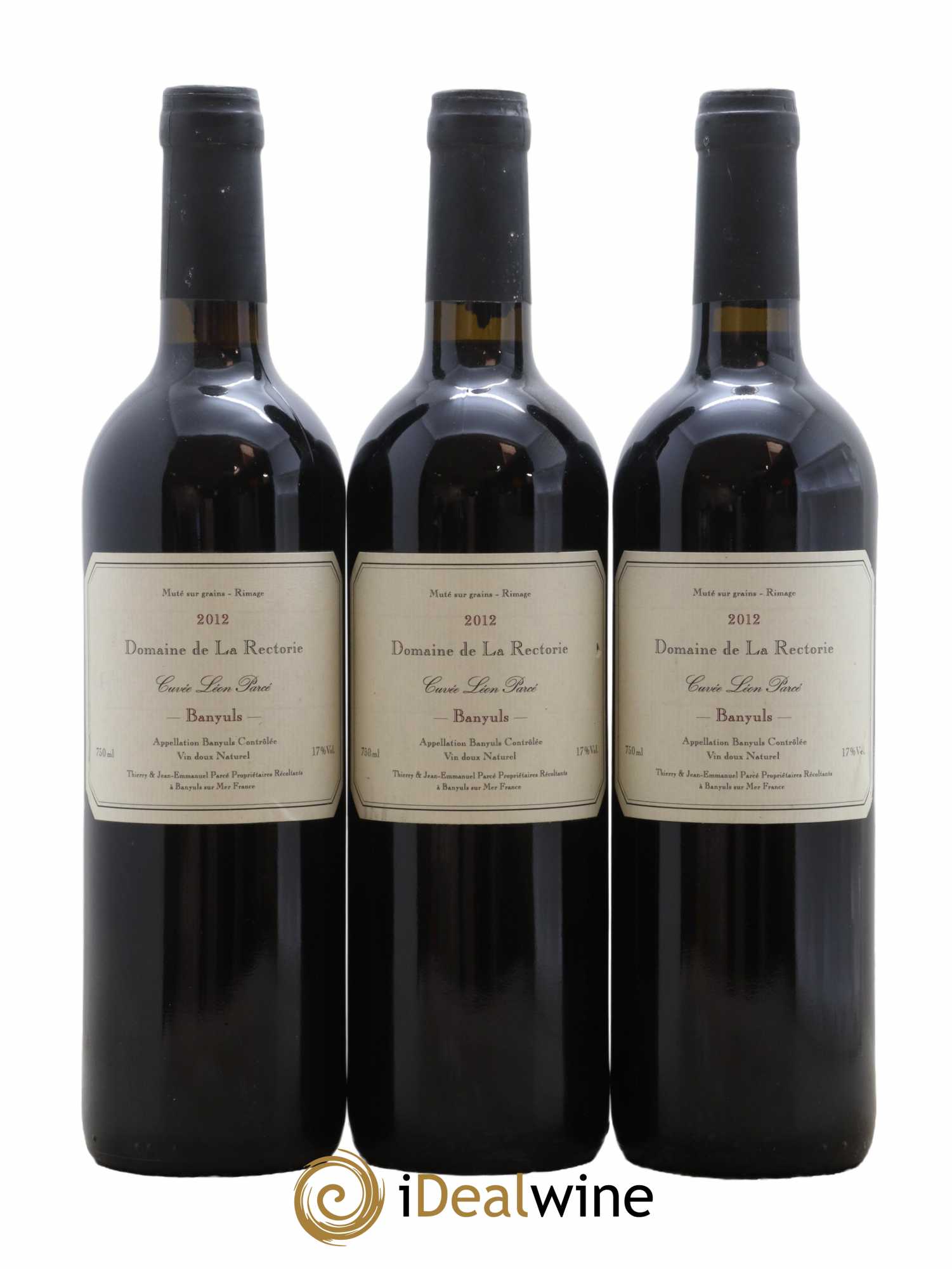 Banyuls La Rectorie (Domaine de) Léon Parcé Thierry et Jean Emmanuel Parcé 2012 - Lot de 3 bouteilles - 0