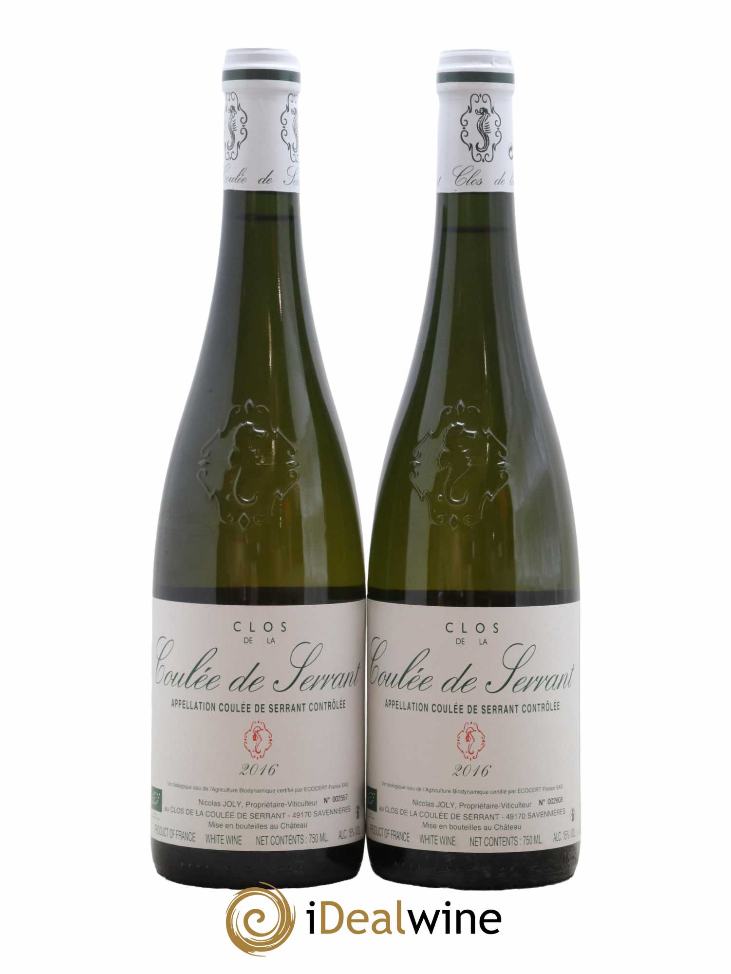 Savennières Clos de la Coulée de Serrant Vignobles de la Coulée de Serrant - Nicolas Joly 2016 - Lot de 2 bouteilles - 0