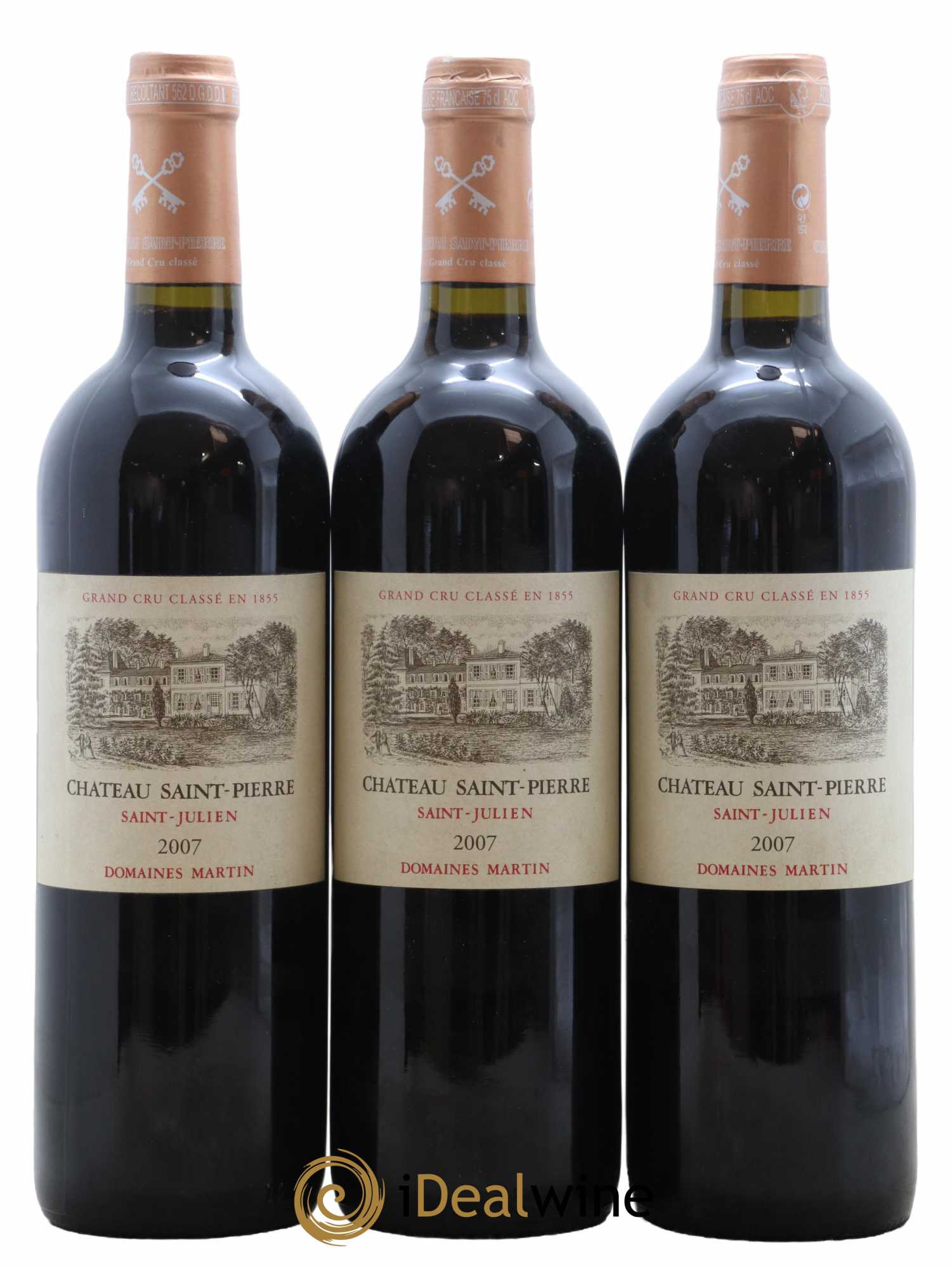 Château Saint-Pierre 4ème Grand Cru Classé 2007 - Lot de 3 bouteilles - 0
