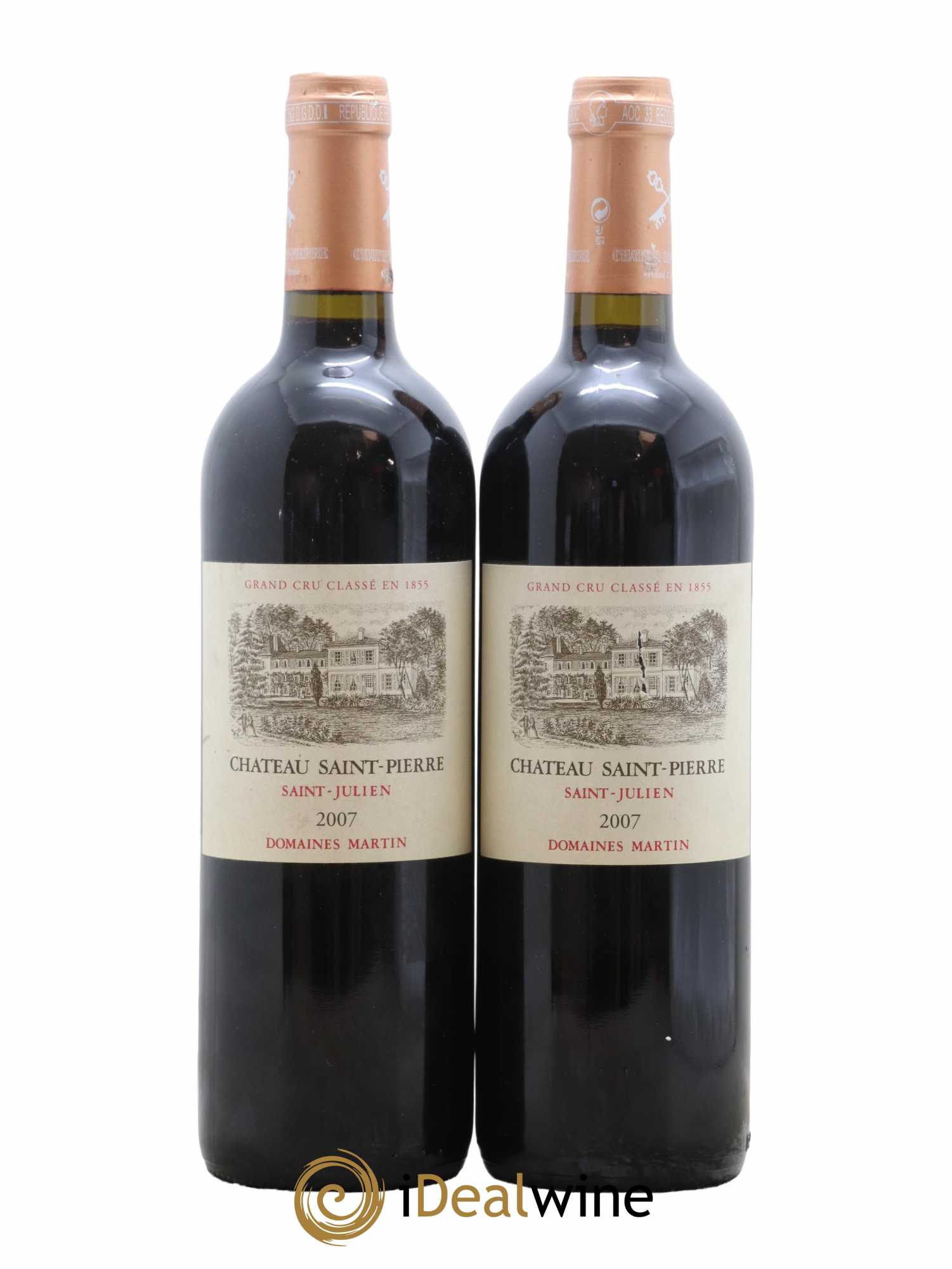 Château Saint-Pierre 4ème Grand Cru Classé 2007 - Lot de 2 bouteilles - 0