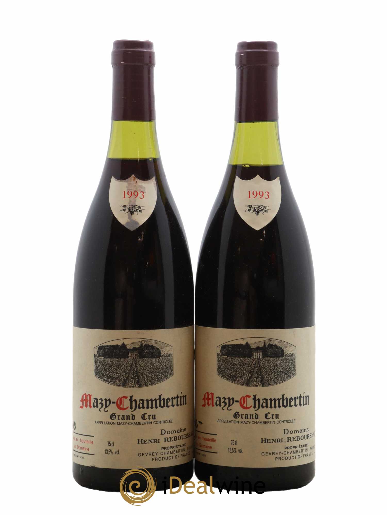 Mazis-Chambertin Grand Cru Henri Rebourseau 1993 - Lot de 2 bouteilles - 0