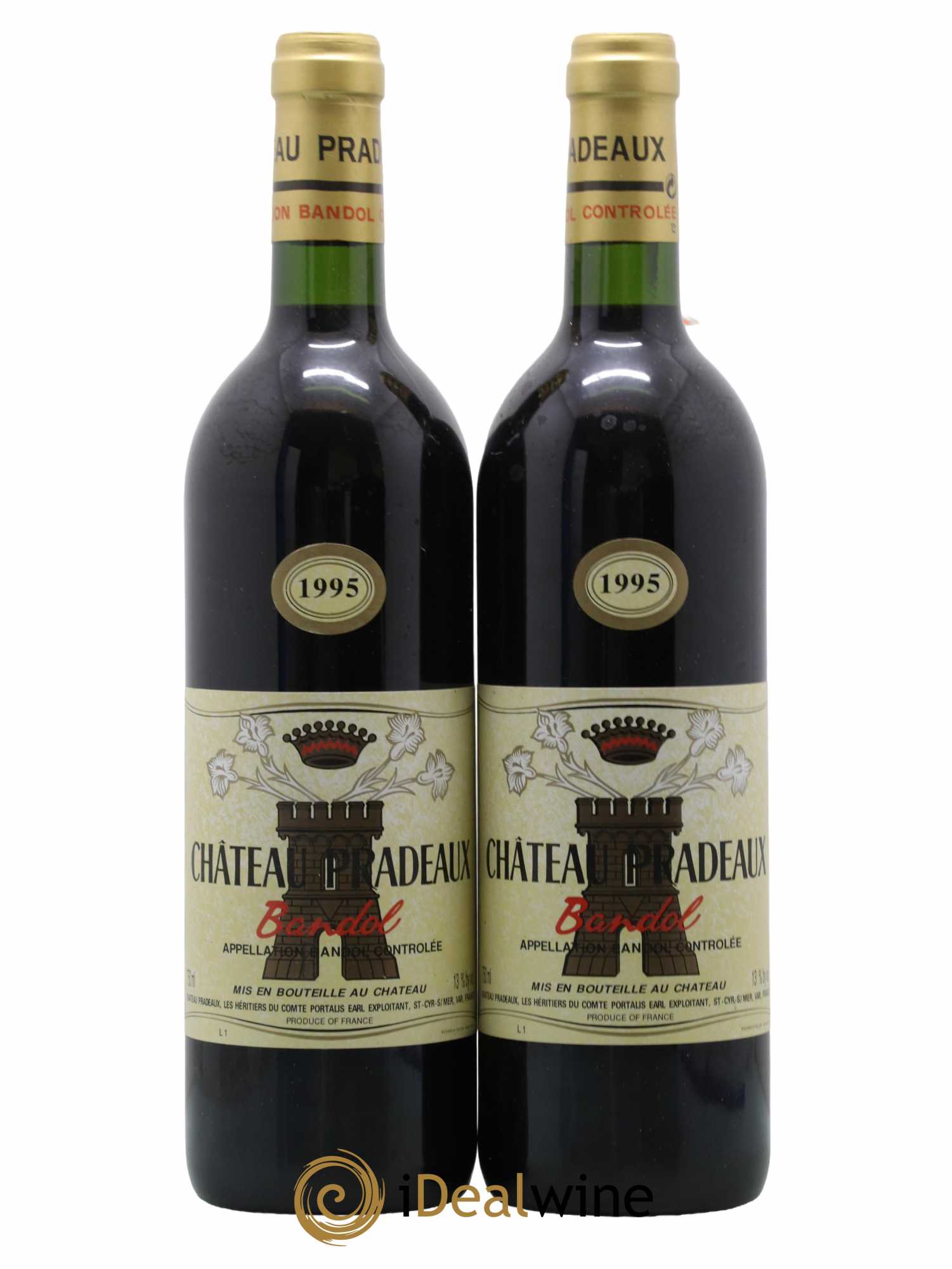 Bandol Château Pradeaux Famille Portalis 1995 - Lot de 2 bouteilles - 0