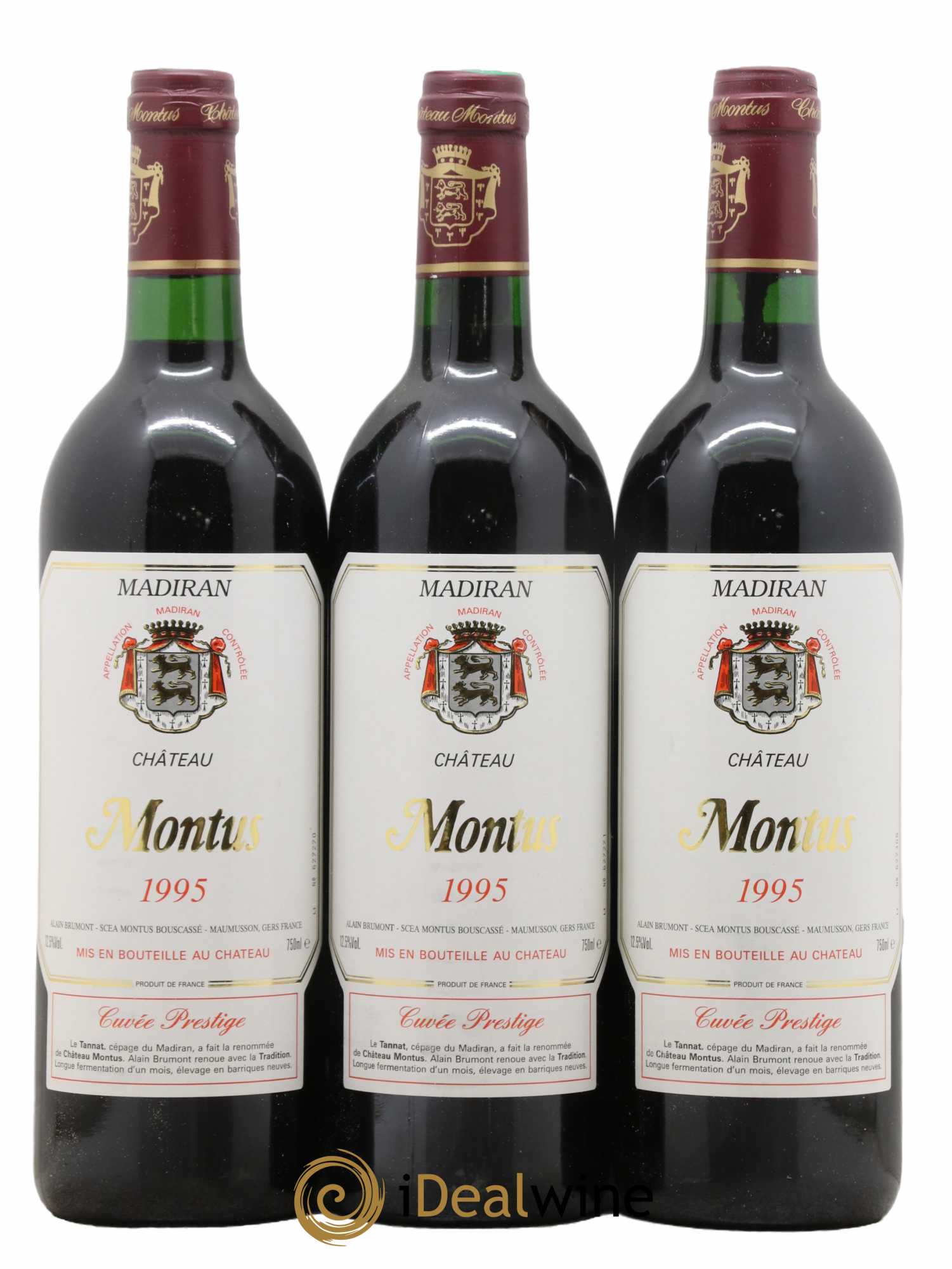 Madiran Château Montus-Prestige Alain Brumont 1995 - Lot de 3 bouteilles - 0