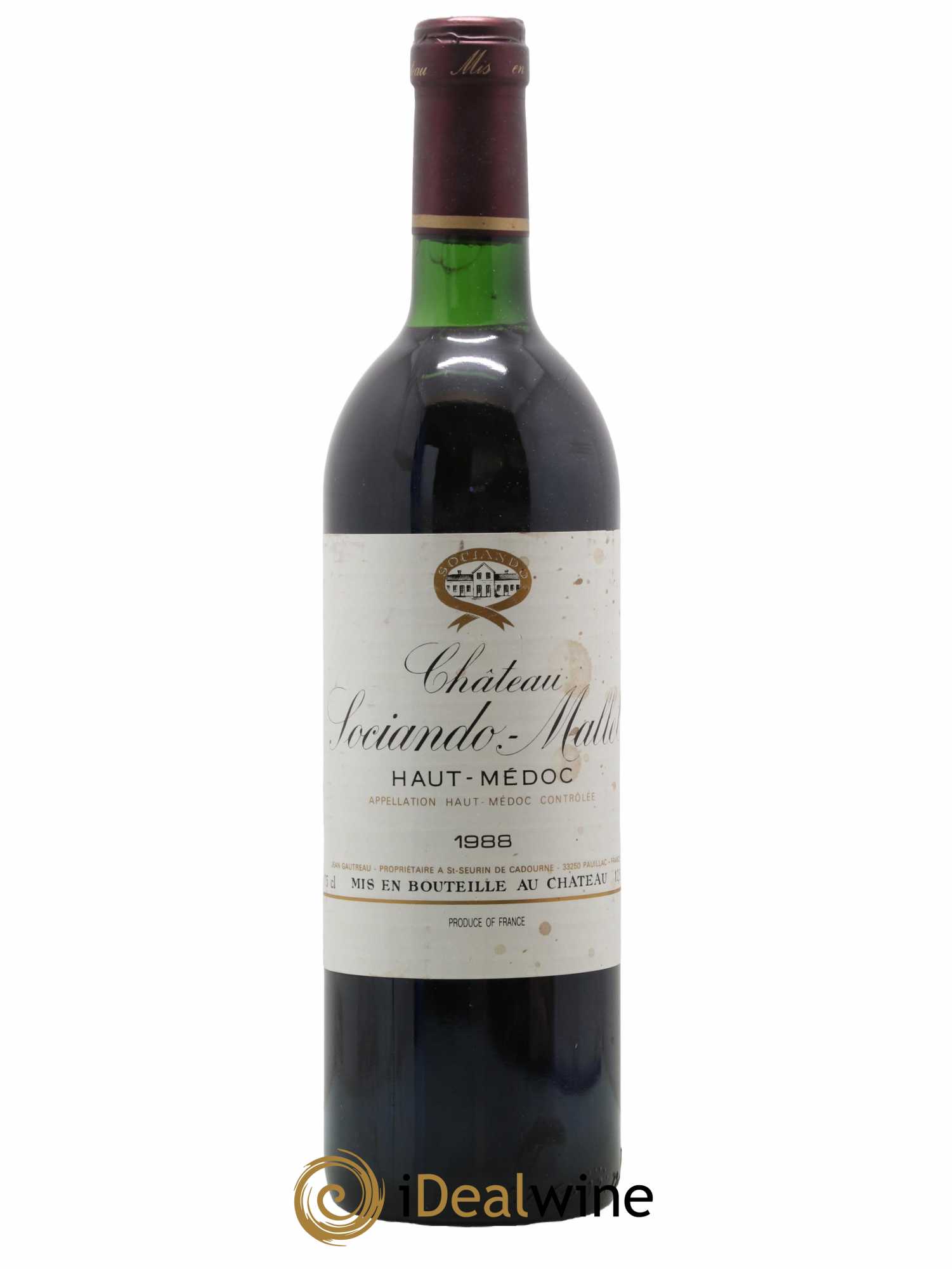 Château Sociando Mallet 1988 - Lot de 1 bouteille - 0