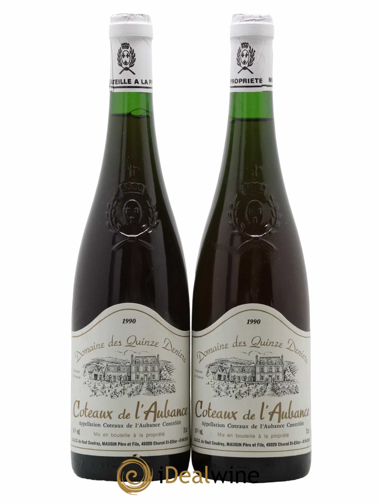 Coteaux de l'Aubance Domaine des Quinze Deniers 1990 - Lotto di 2 bottiglie - 0