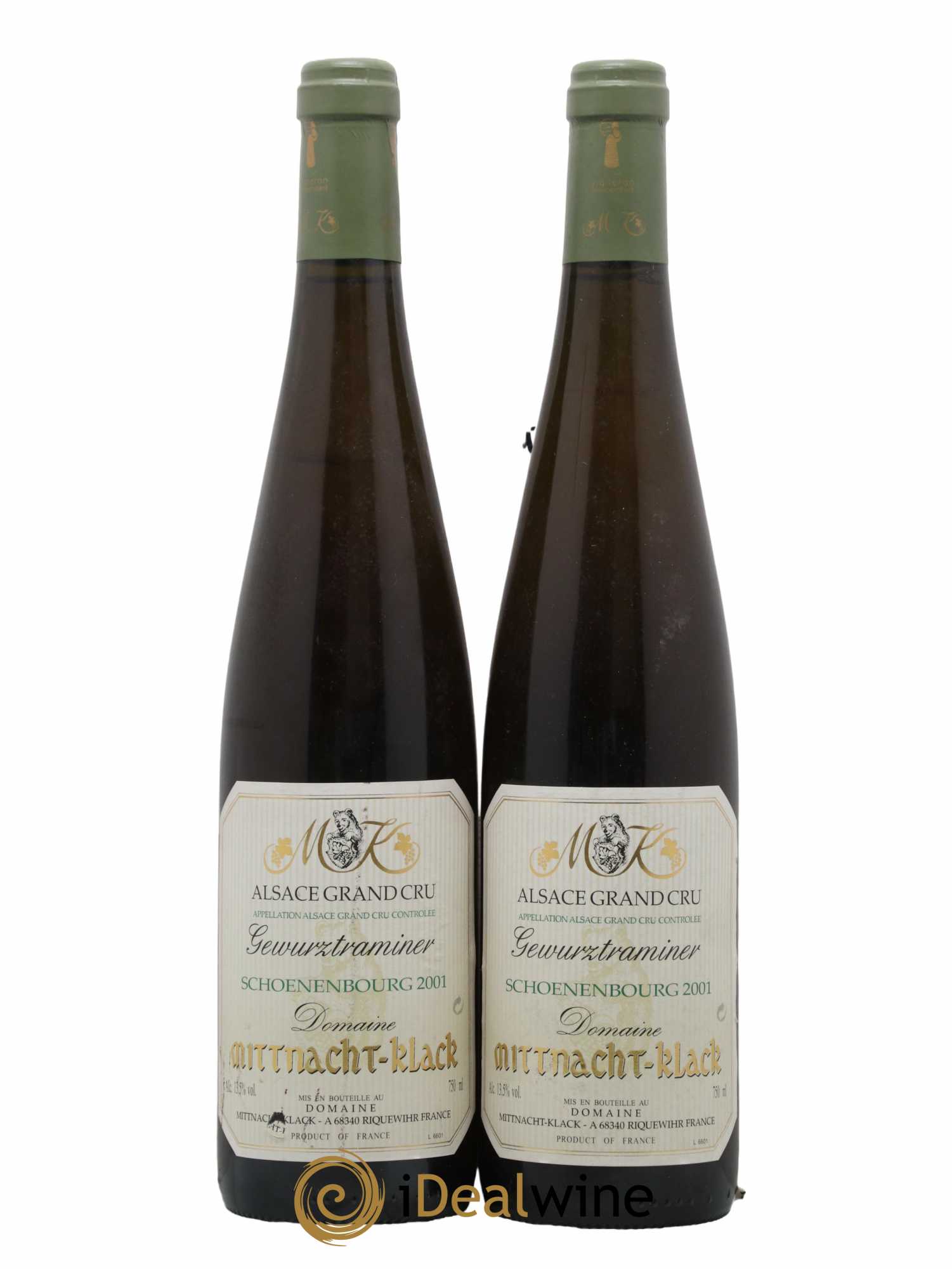 Alsace Grand Cru Gewurztraminer Schoenenbourg Mittnacht Klack 2001 - Lot de 2 bouteilles - 0