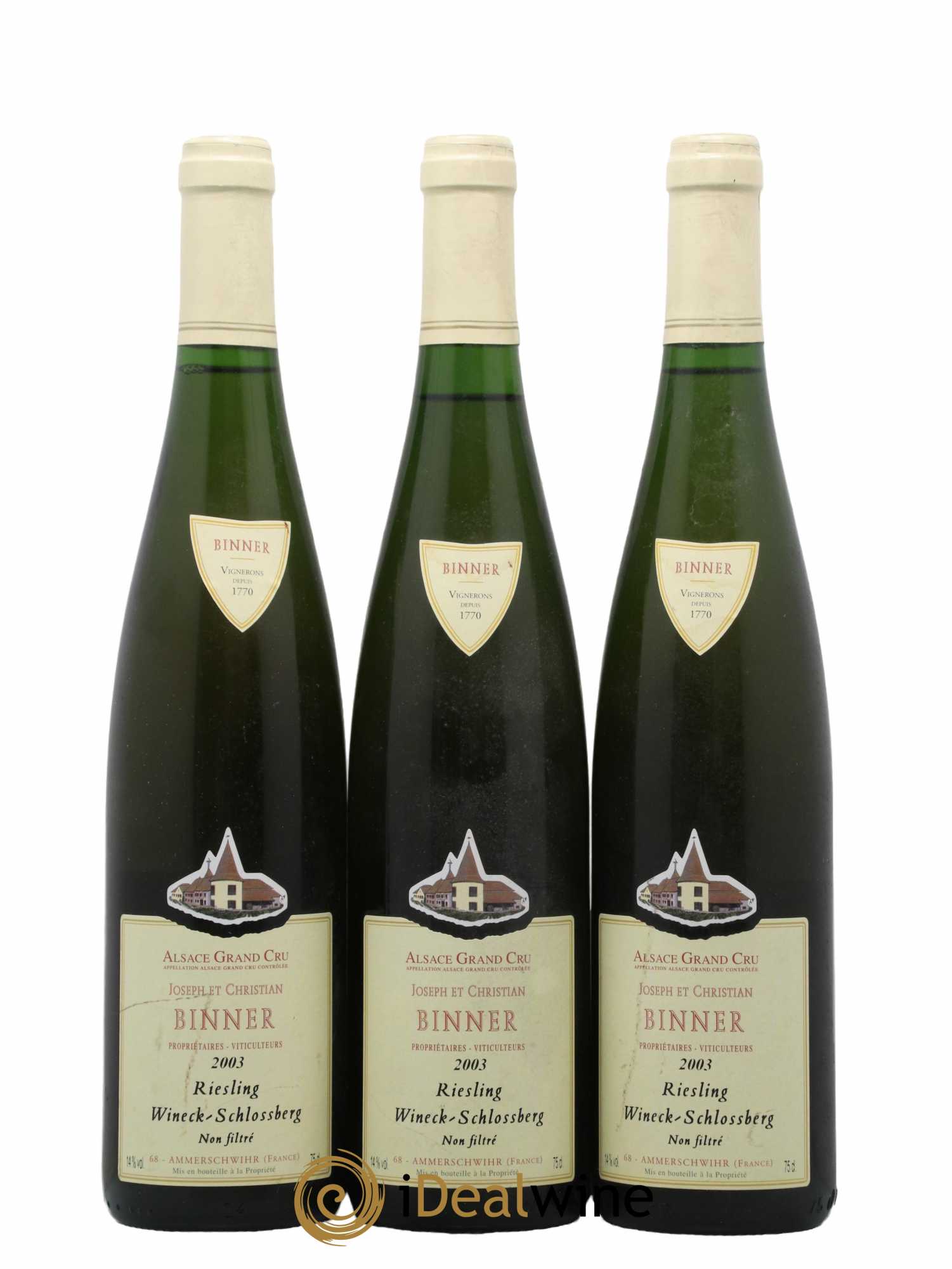 Alsace Grand Cru Riesling Wineck-Schlossberg Christian Binner 2003 - Lot de 3 bouteilles - 0