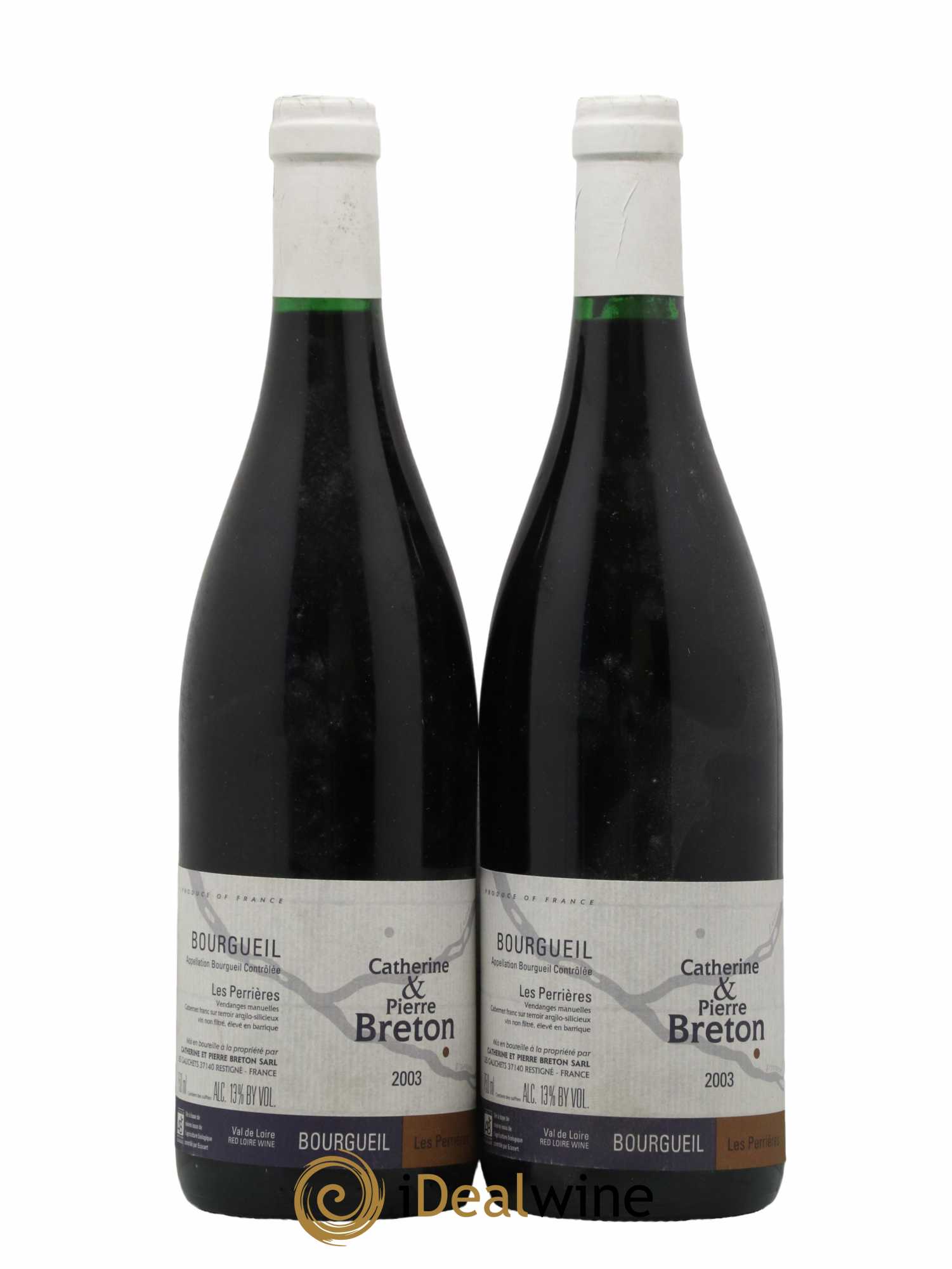 Bourgueil Les Perrières Catherine et Pierre Breton 2003 - Lot de 2 bouteilles - 0