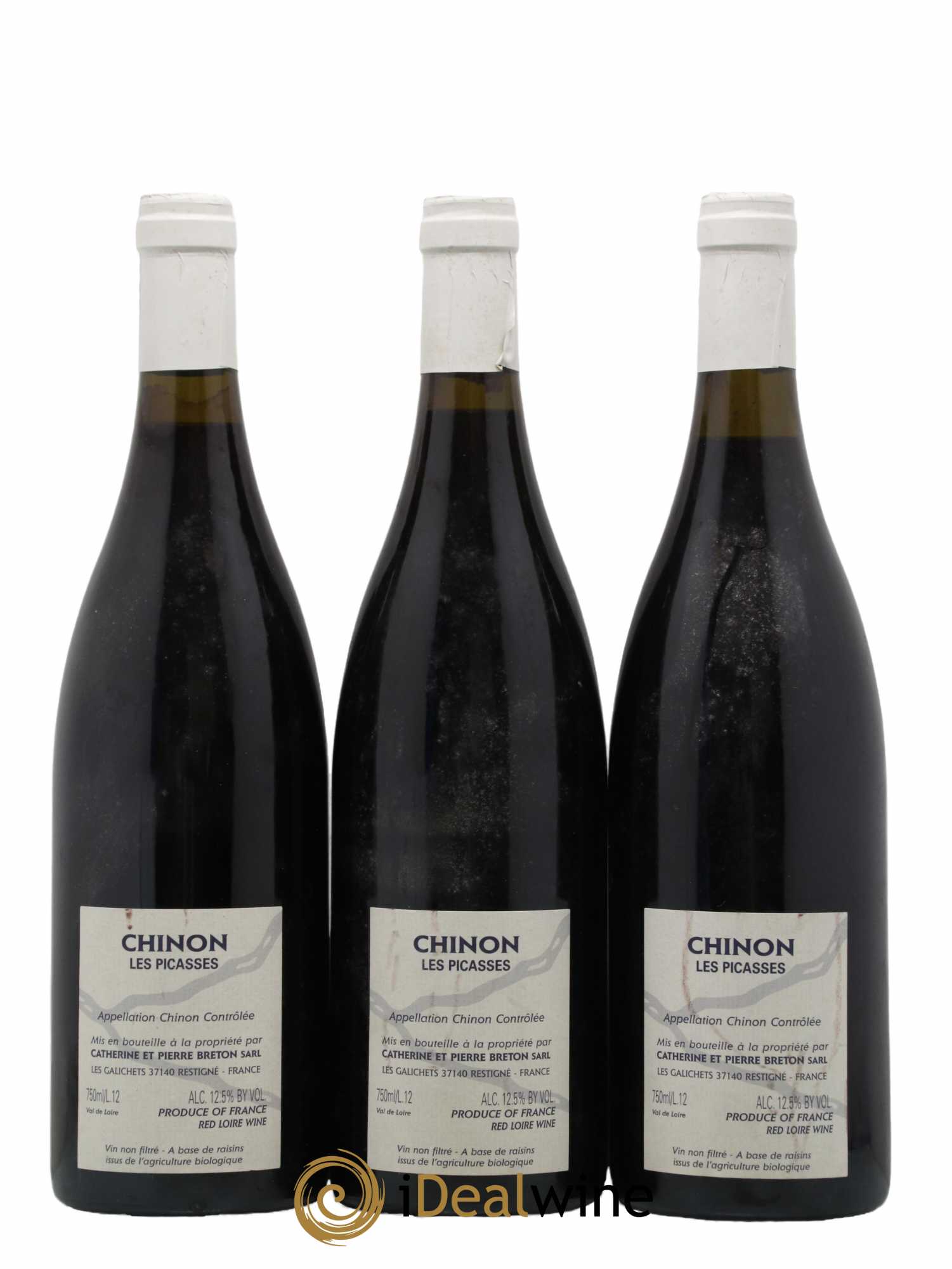 Chinon Les Picasses Catherine et Pierre Breton 2002 - Lot de 3 bouteilles - 1