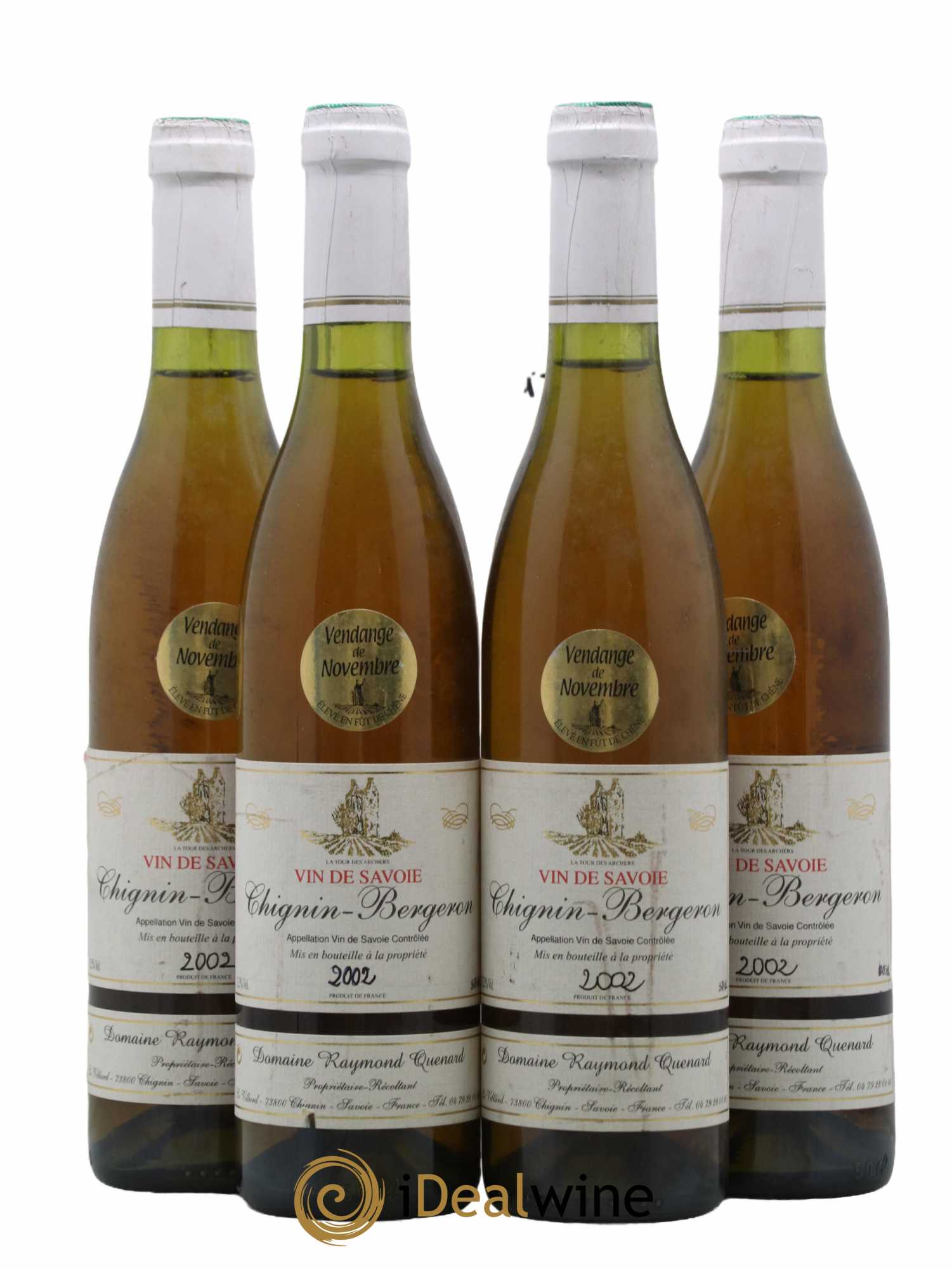 Vin de Savoie Chignin Bergeron Vendanges de Novembre Domaine Raymond Quénard 50cl 2002 - Lot de 4 bouteilles - 0