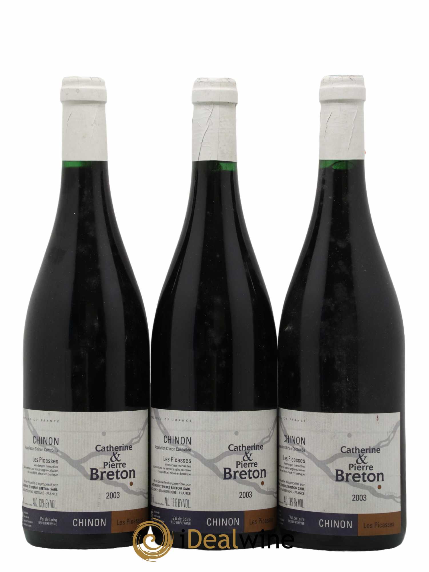 Chinon Les Picasses Catherine et Pierre Breton 2003 - Lot de 3 bouteilles - 0