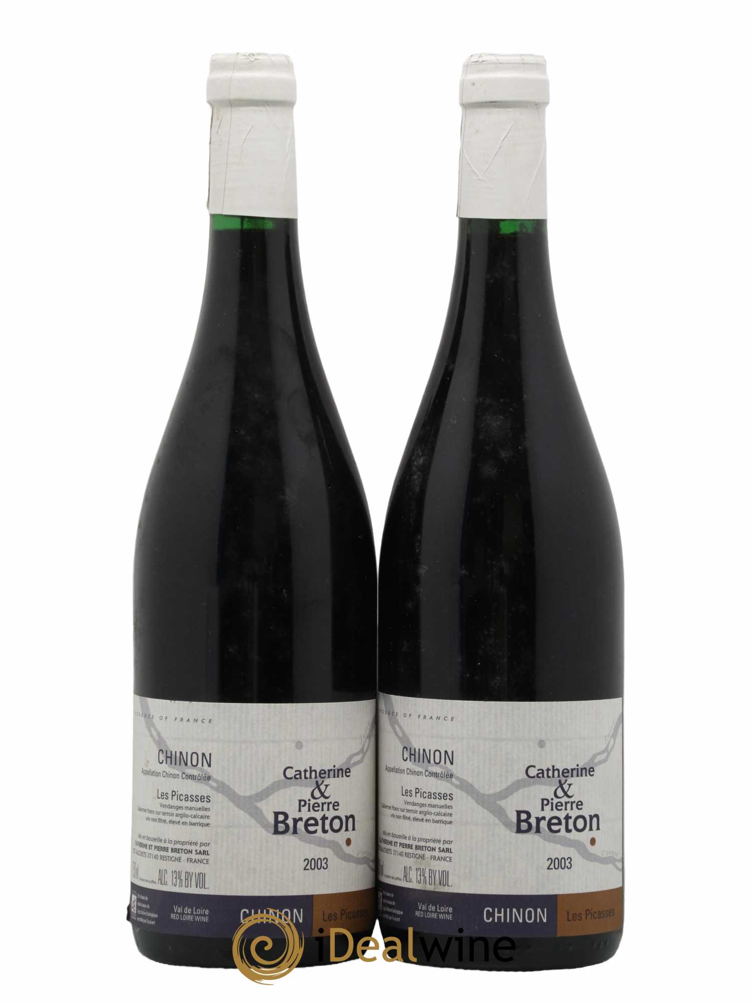 Chinon Les Picasses Catherine et Pierre Breton 2003 - Lot de 2 bouteilles - 0