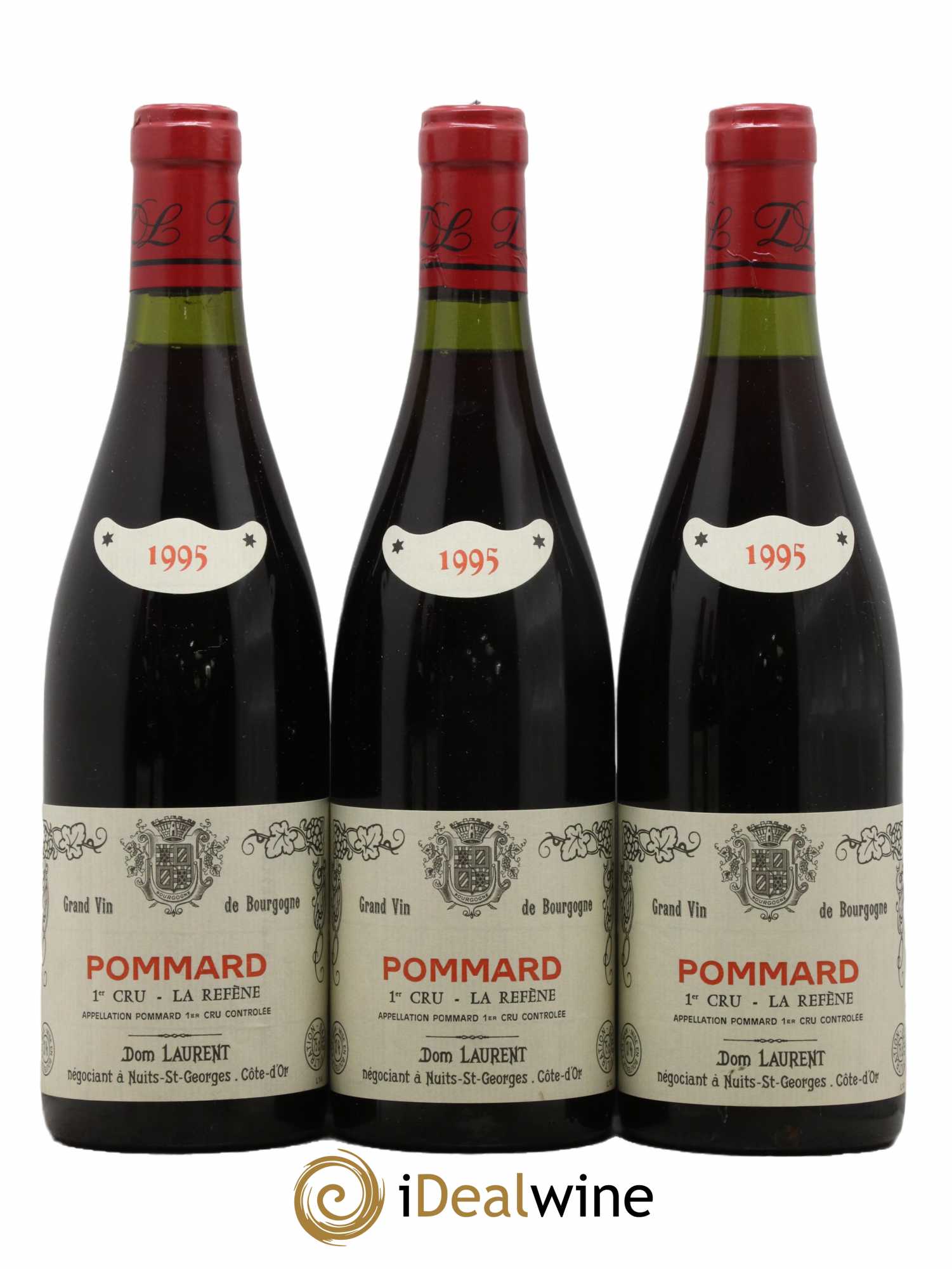 Pommard 1er Cru La Refene Dominique Laurent 1995 - Lot de 3 bouteilles - 0