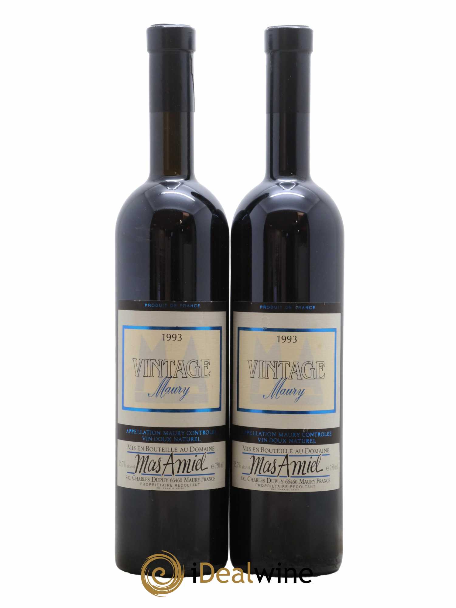 Maury Mas Amiel Vintage 1993 - Lot de 2 bouteilles - 0