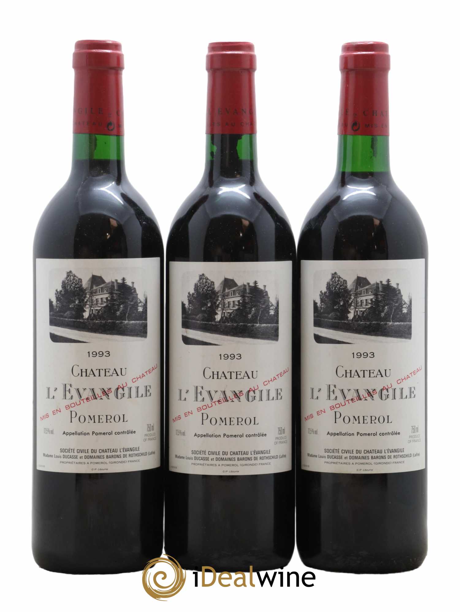 Château l' Évangile 1993 - Lot de 3 bouteilles - 0