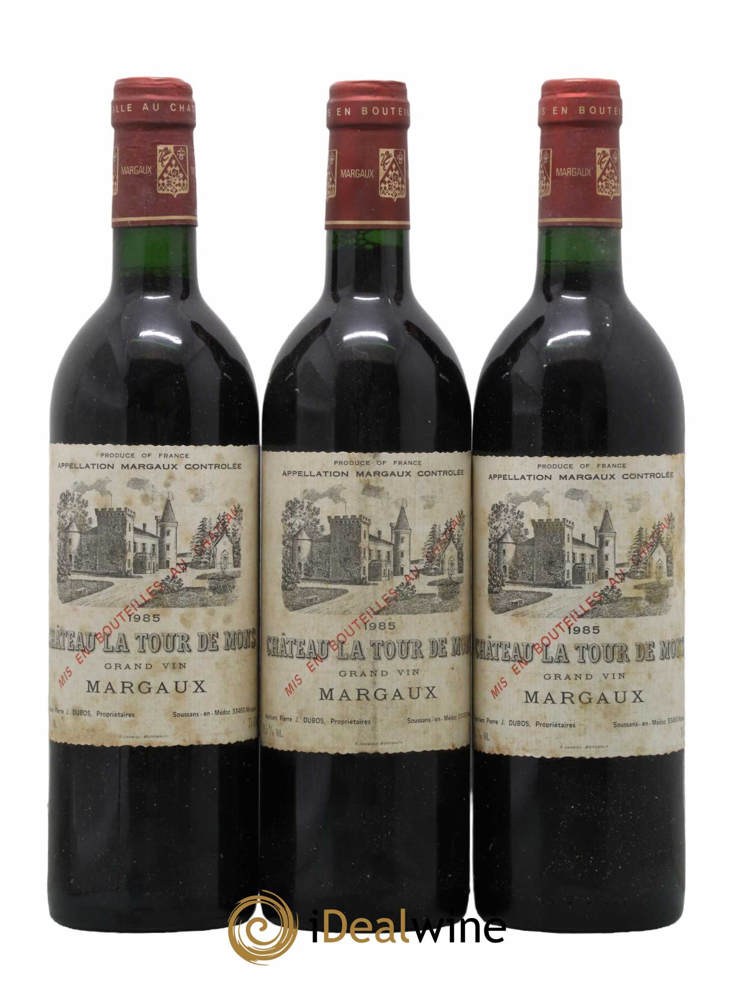 Château la Tour de Mons Cru Bourgeois 1985 - Lot de 3 bouteilles - 0