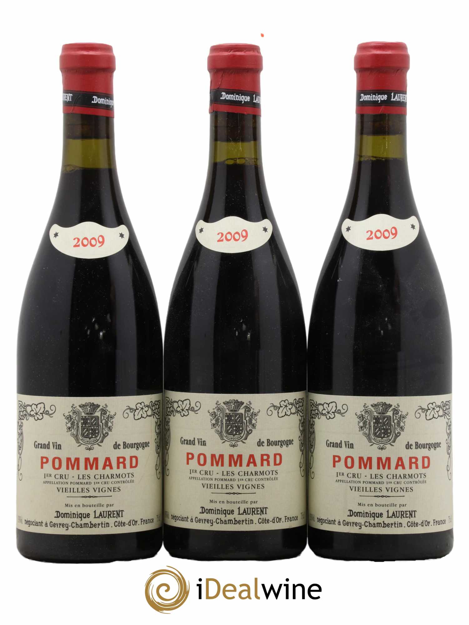 Pommard 1er Cru Les Charmots Vieilles Vignes Dominique Laurent 2009 - Lot de 3 bouteilles - 0