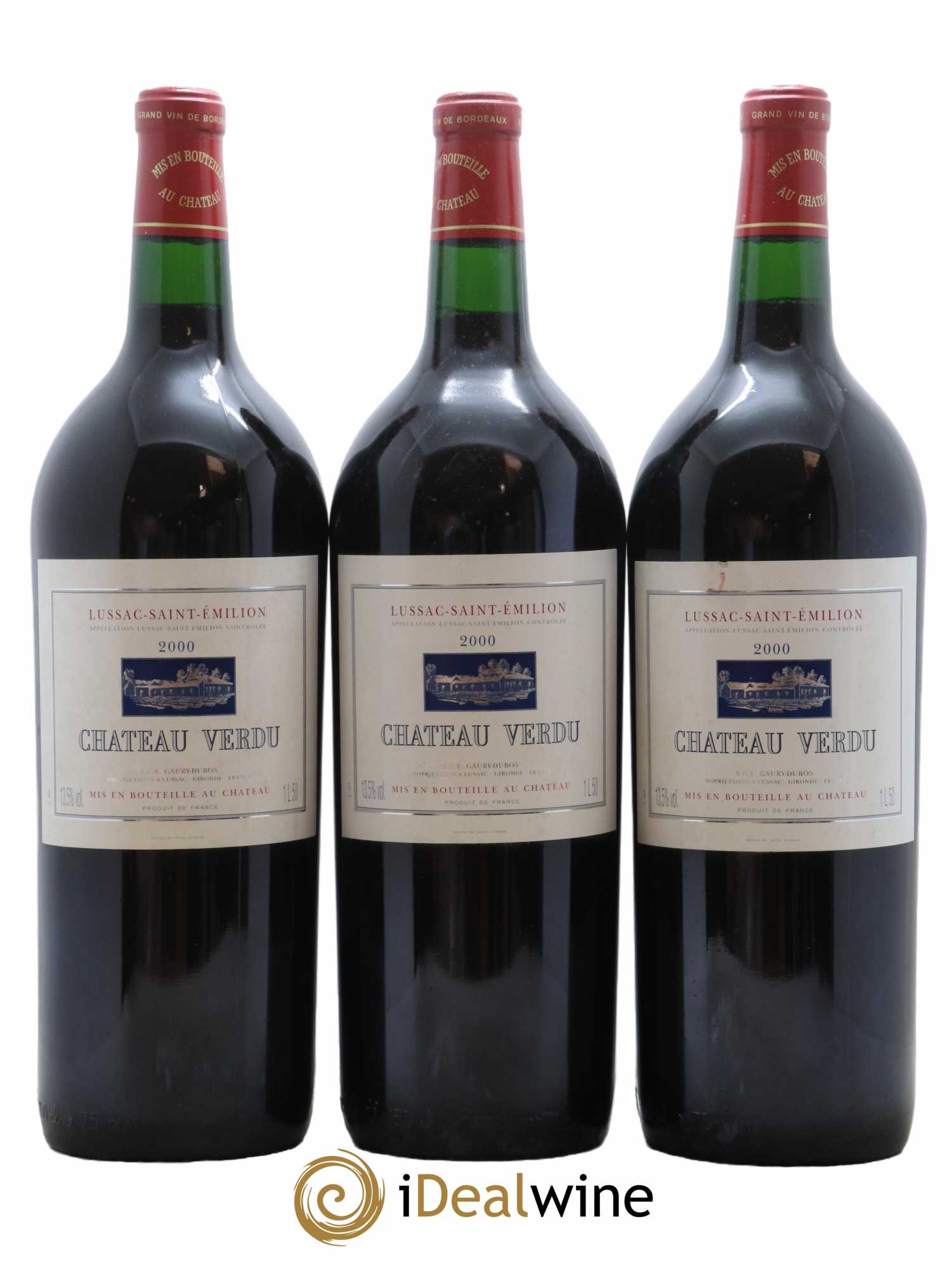 Lussac Saint-Émilion Château Verdu 2000 - Lot de 3 magnums - 0