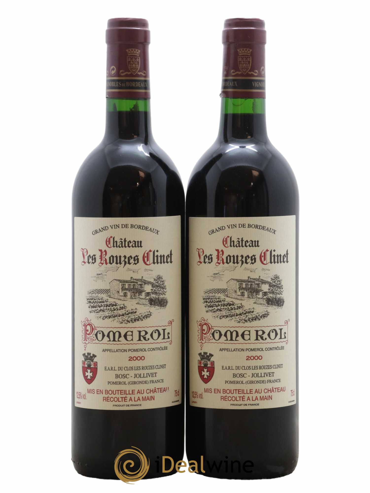 Pomerol Château Les Rouzes Clinet 2000 - Lot de 2 bouteilles - 0