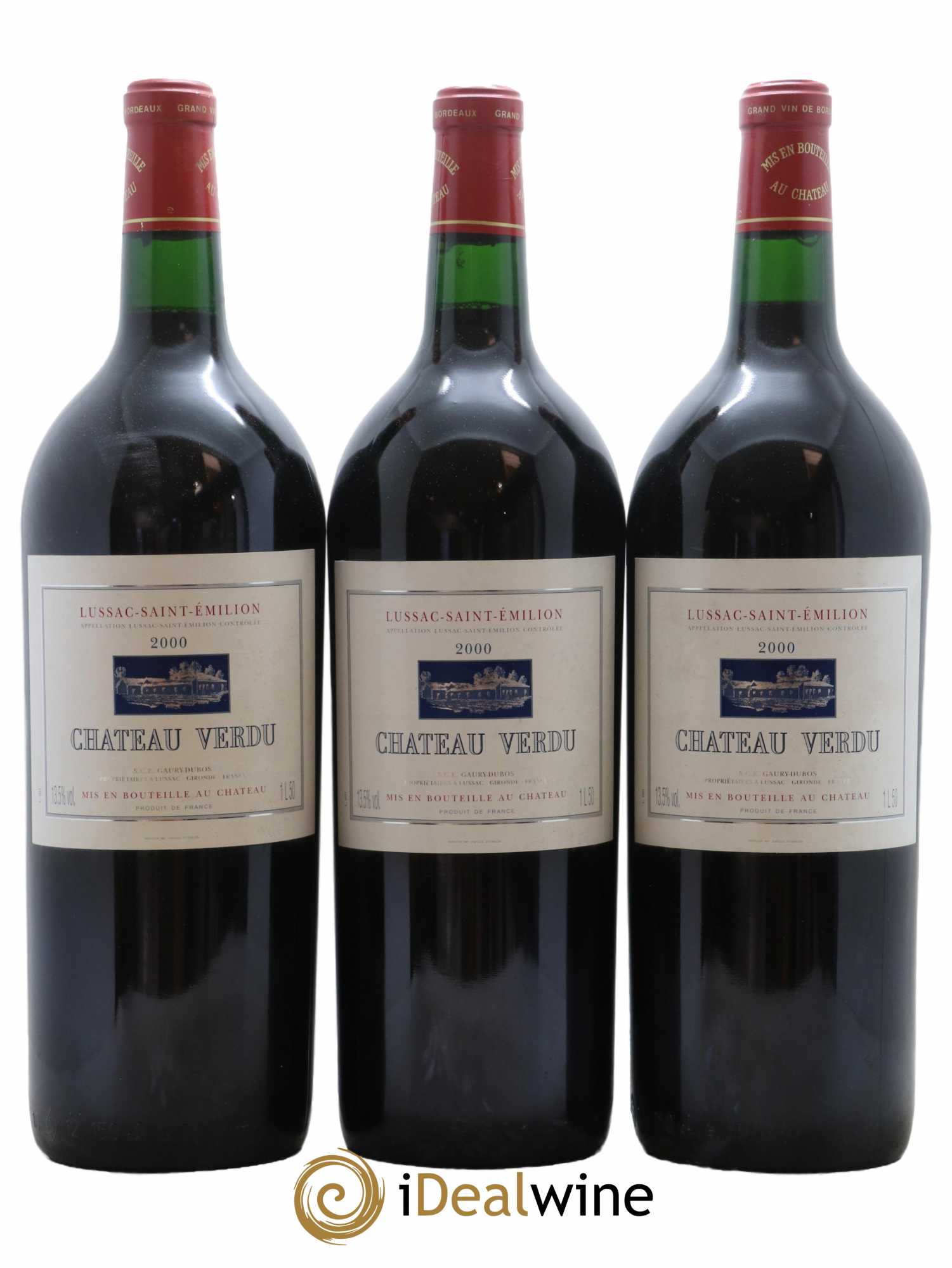 Lussac Saint-Émilion Château Verdu 2000 - Lot de 3 magnums - 0