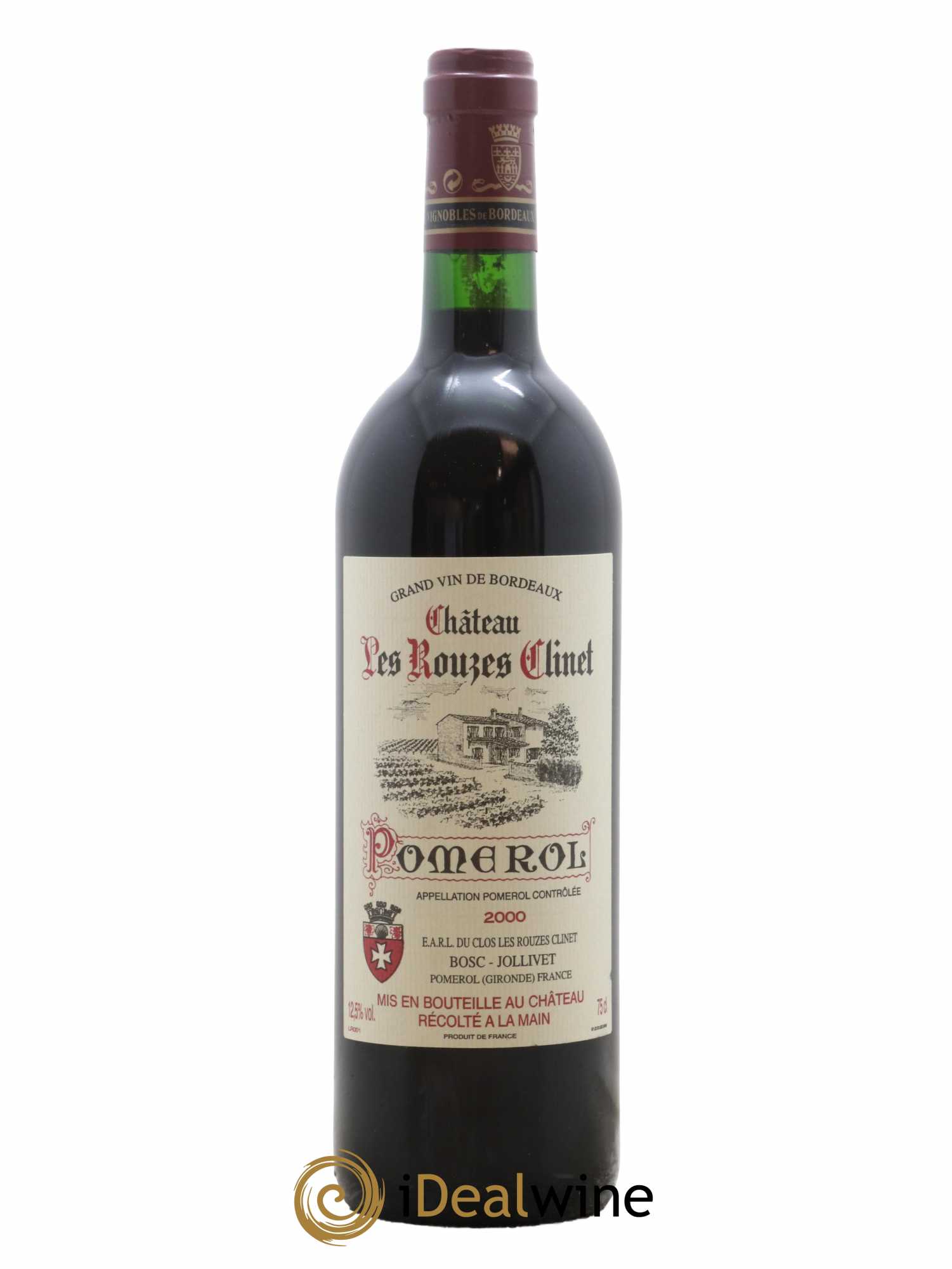 Pomerol Château Les Rouzes Clinet 2000 - Lot de 1 bouteille - 0