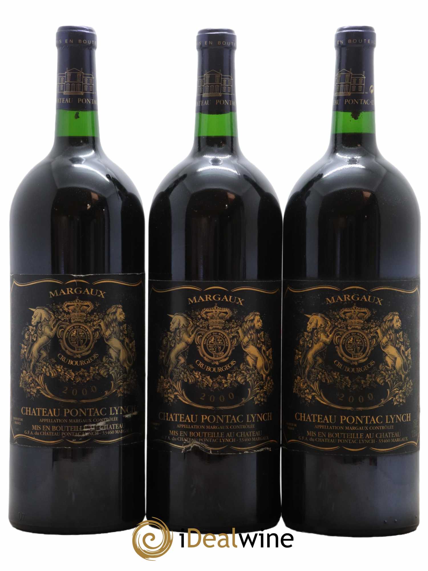 Château Pontac Lynch Cru Bourgeois 2000 - Lot de 3 magnums - 0