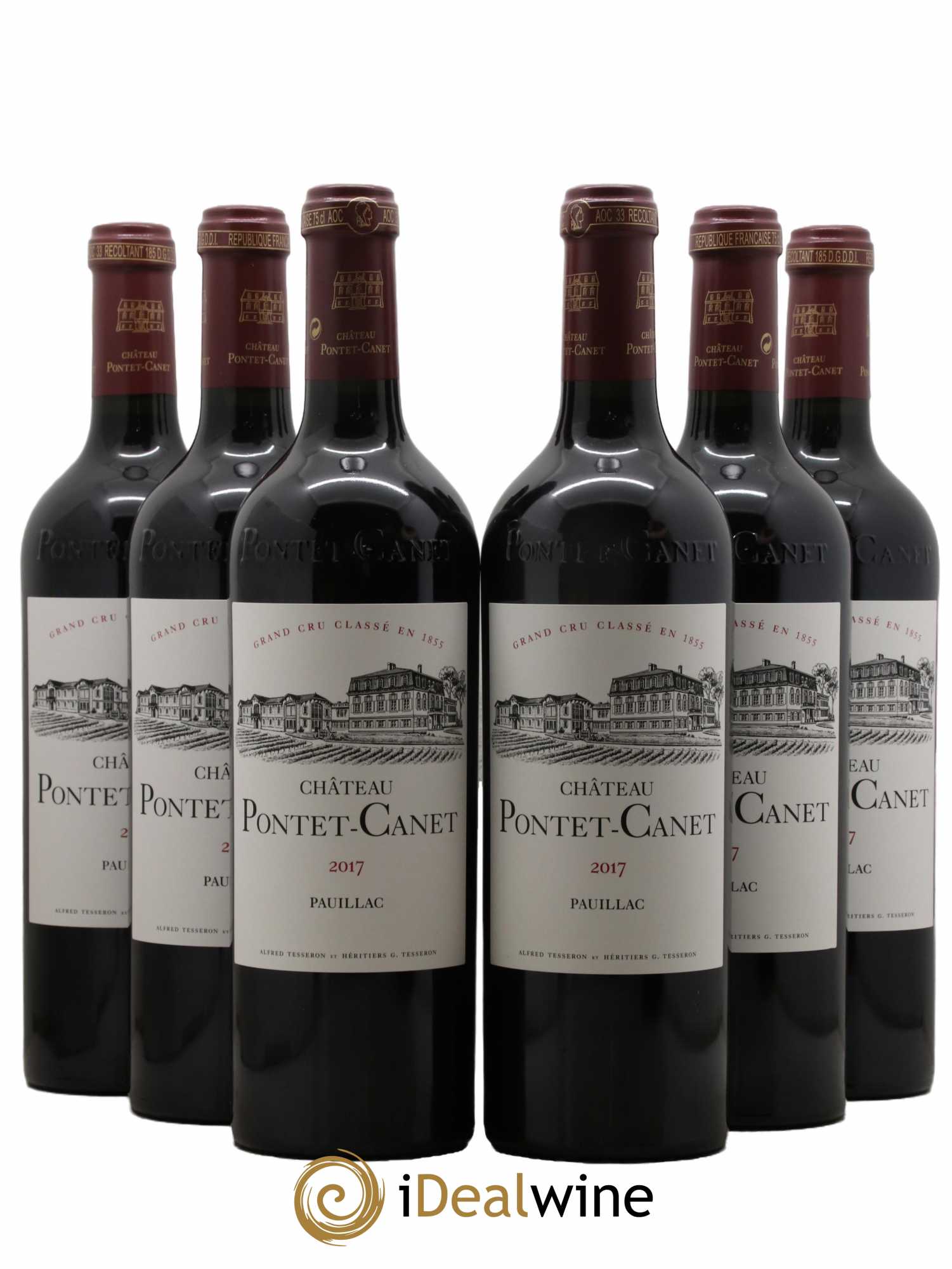 Château Pontet Canet 5ème Grand Cru Classé 2017 - Lot de 6 bouteilles - 0