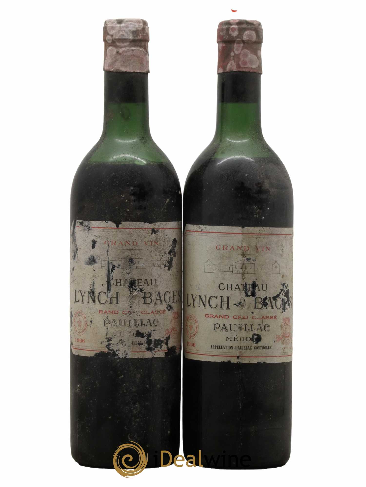 Château Lynch Bages 5ème Grand Cru Classé 1966 - Lot de 2 bouteilles - 0