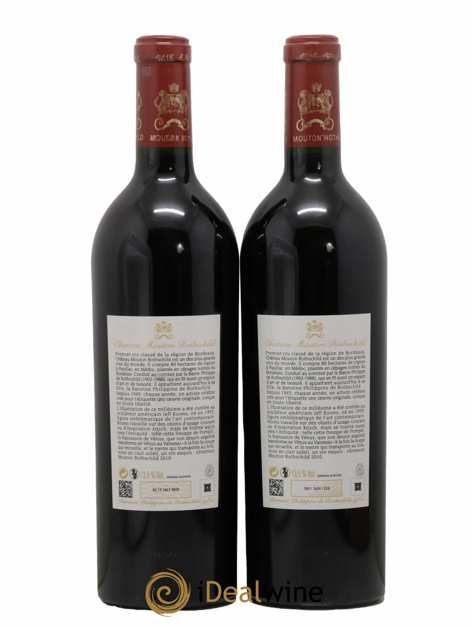 Château Mouton Rothschild 1er Grand Cru Classé 2010 - Lot de 2 bouteilles - 1