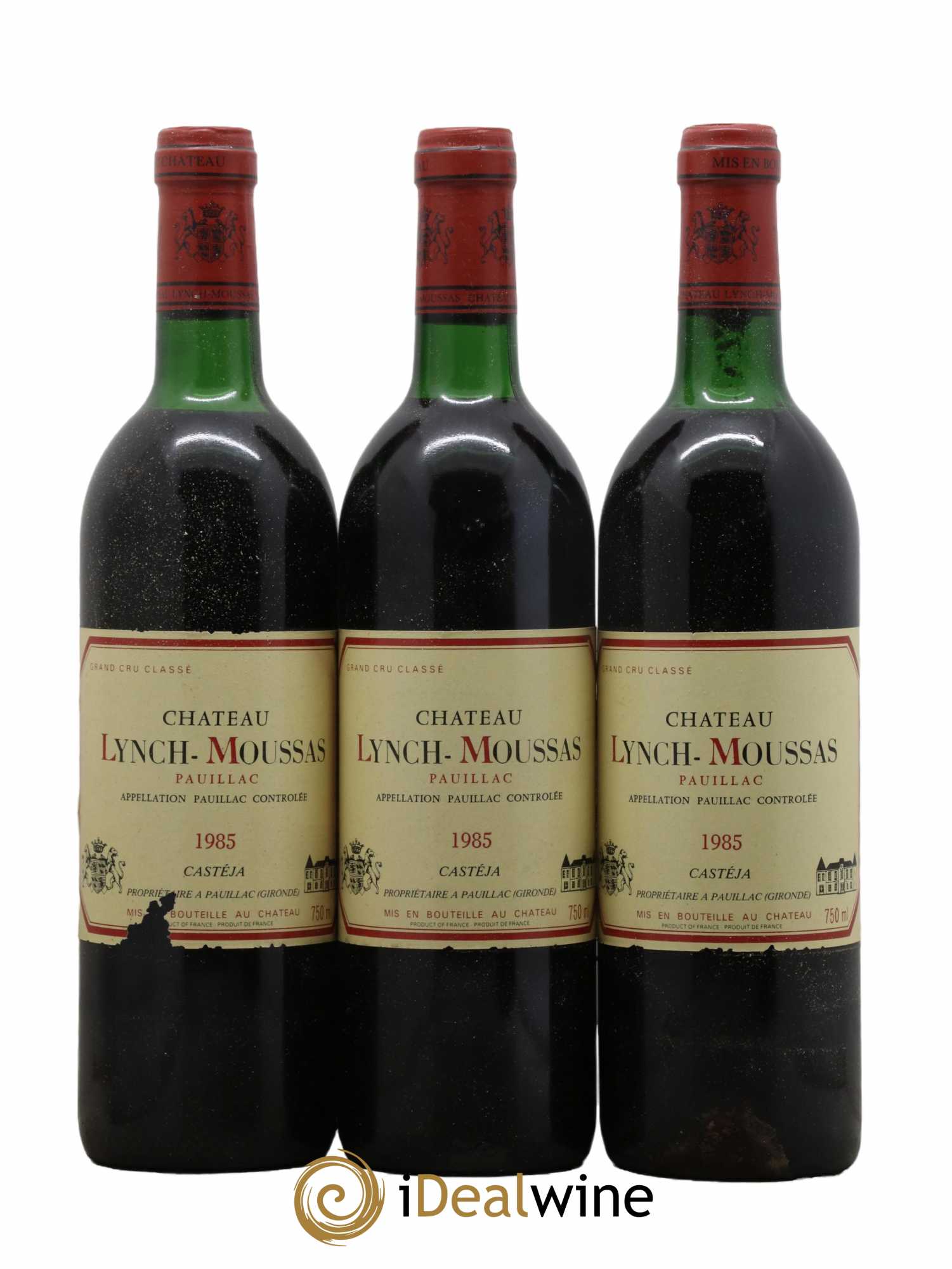 Château Lynch Moussas 5ème Grand Cru Classé 1985 - Lot de 3 bouteilles - 0