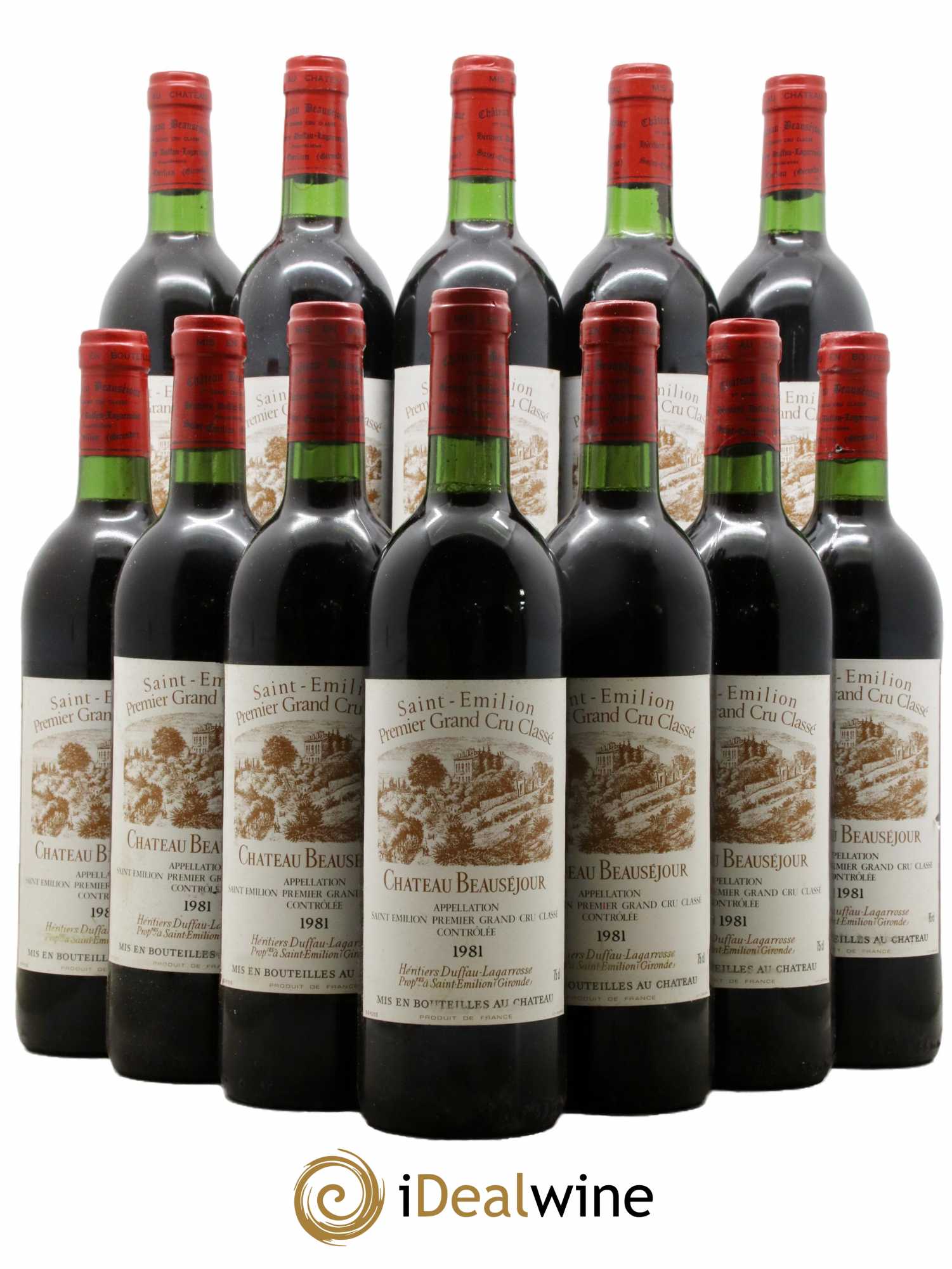 Château Beauséjour (Duffau-Lagarrosse) 1er Grand Cru Classé B 1981 - Lot de 12 bouteilles - 0