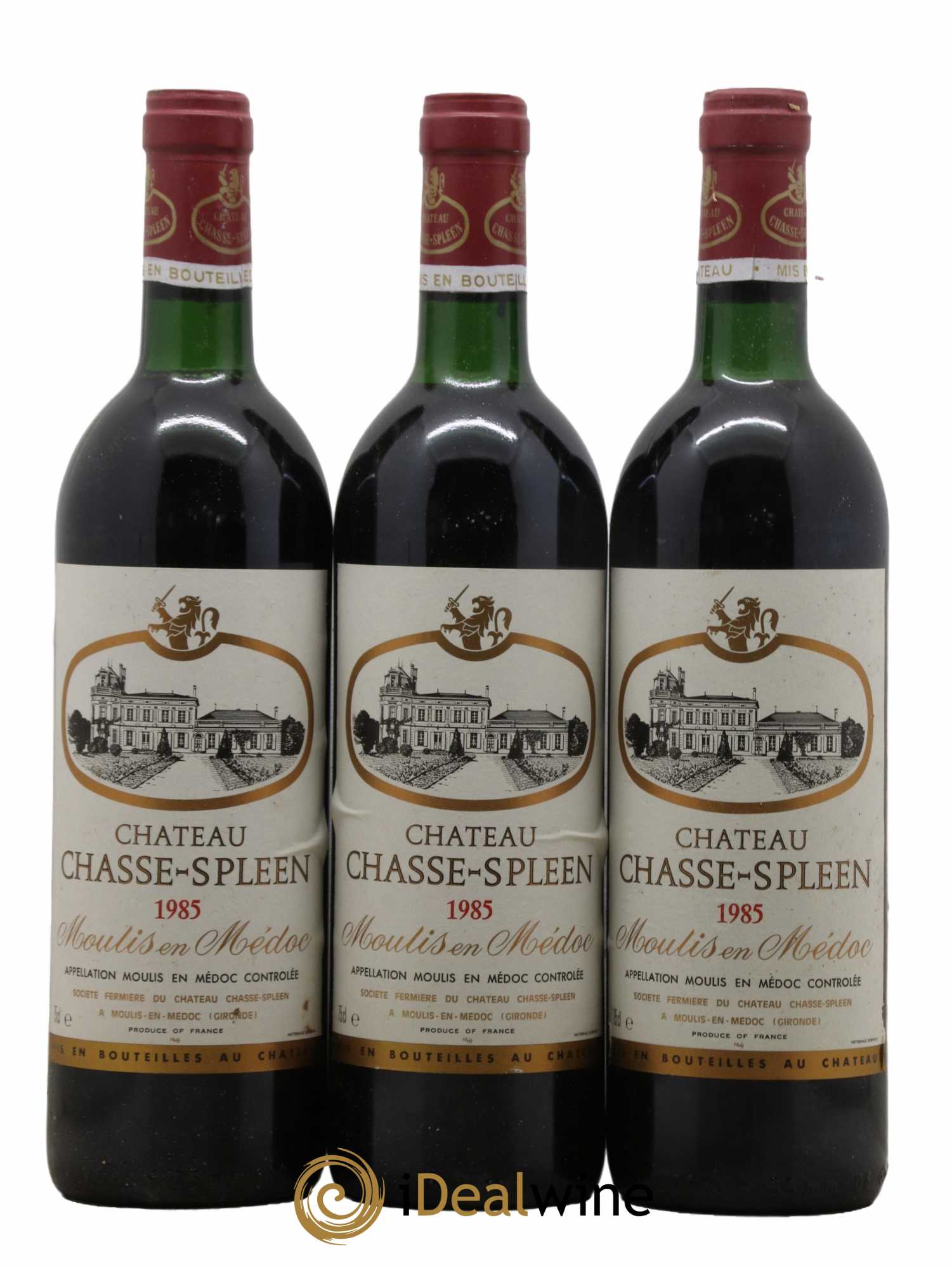 Château Chasse Spleen 1985 - Lot de 3 bouteilles - 0