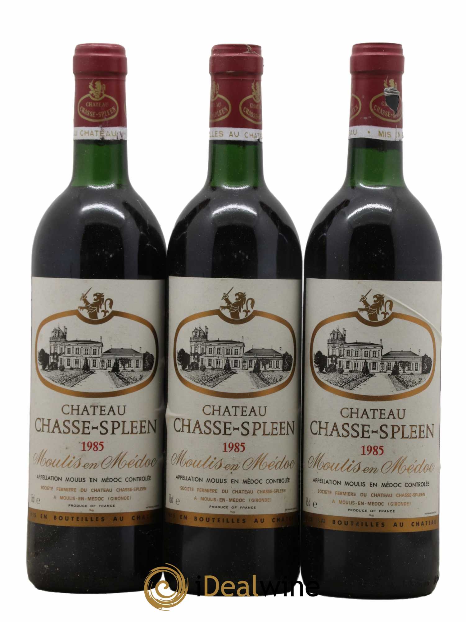 Château Chasse Spleen 1985 - Lot de 3 bouteilles - 0