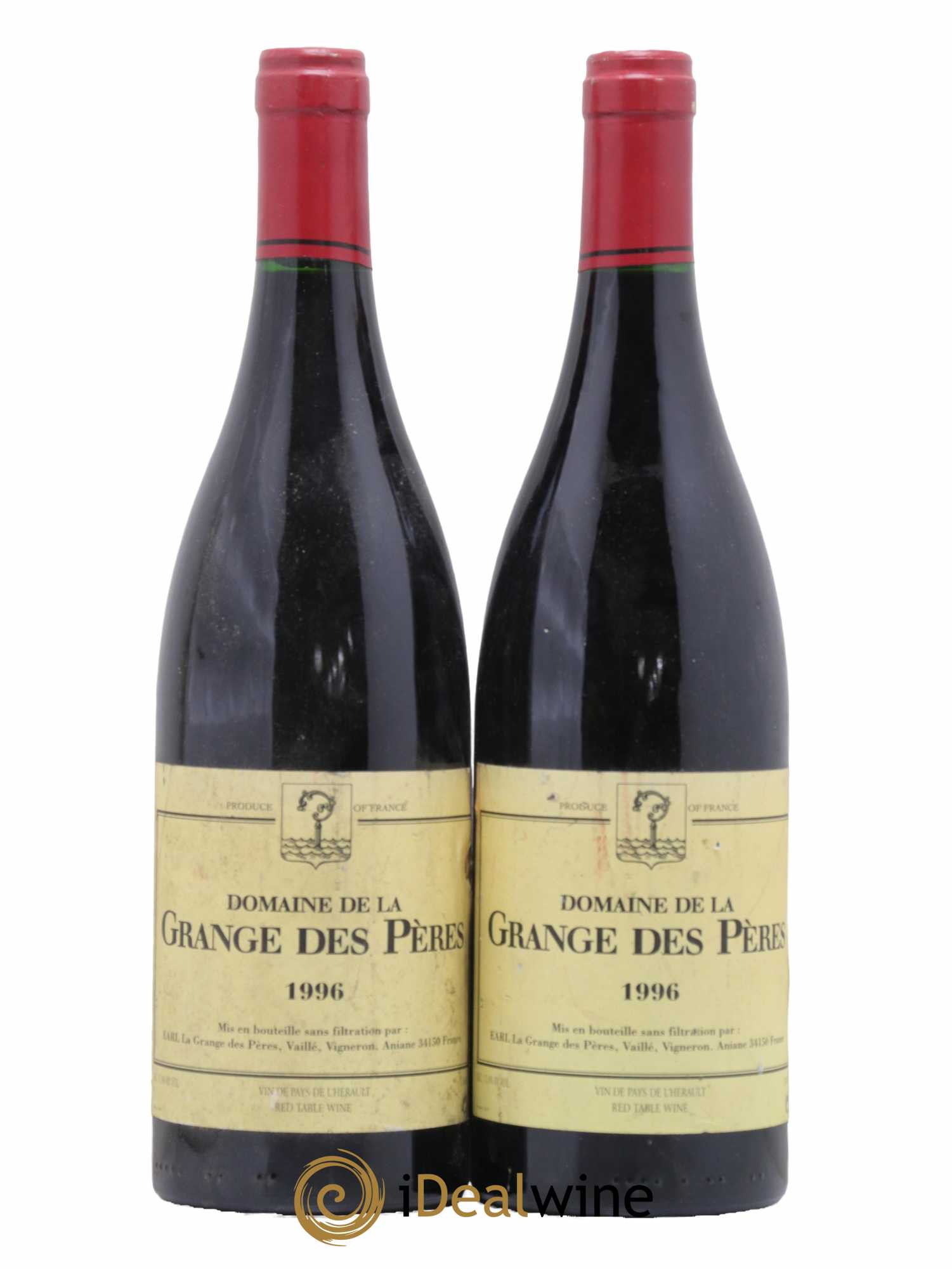 Pays d'Hérault Grange des Pères Laurent Vaillé 1996 - Lot de 2 bouteilles - 0