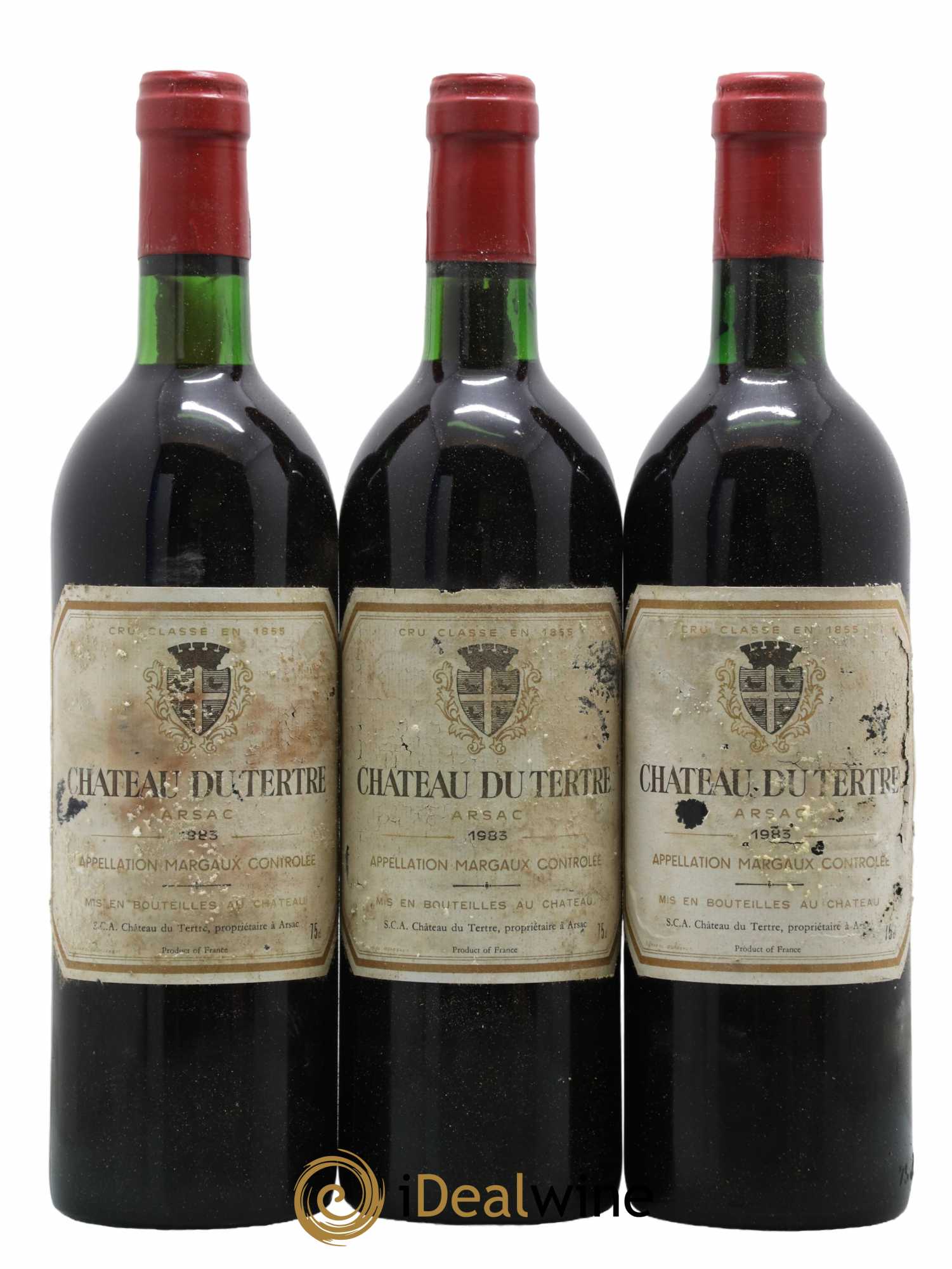 Château du Tertre 5ème Grand Cru Classé 1983 - Lot de 3 bouteilles - 0