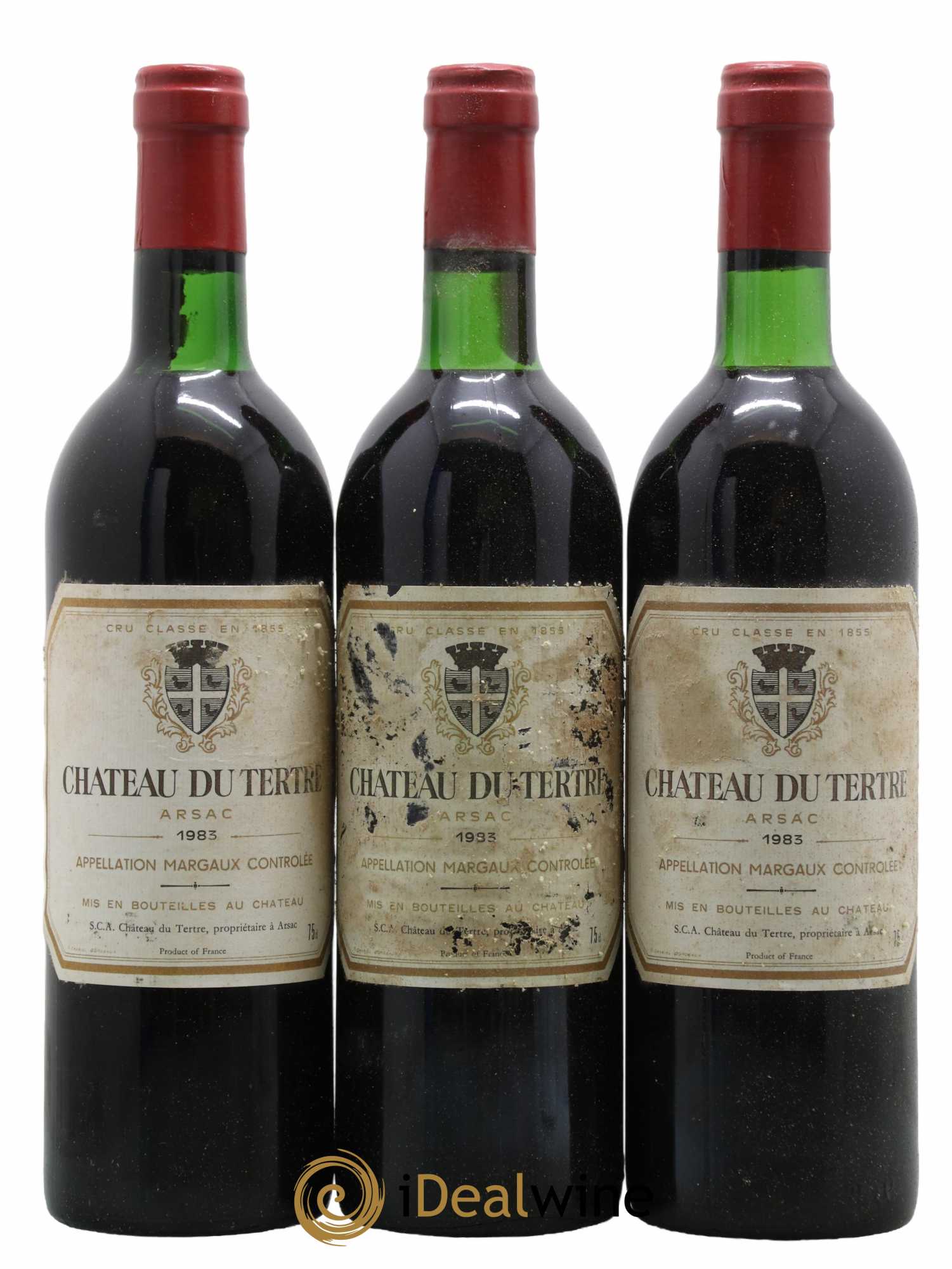 Château du Tertre 5ème Grand Cru Classé 1983 - Lot de 3 bouteilles - 0
