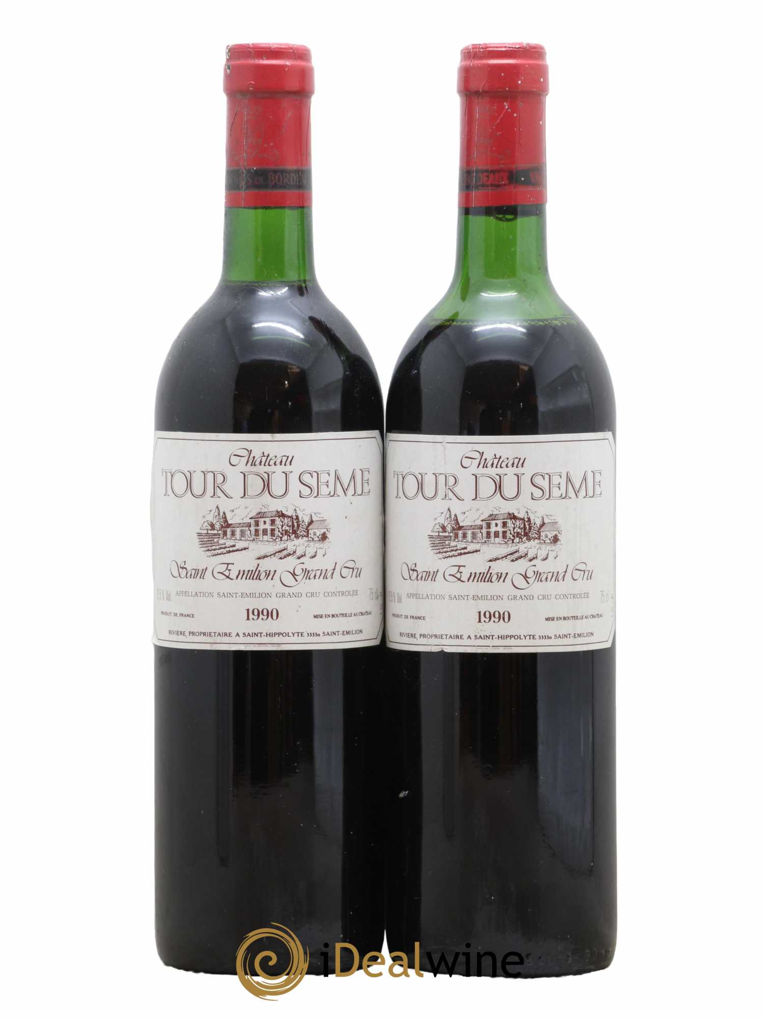 Saint-Émilion Grand Cru Château Tour Du Seme 1990 - Lot de 2 bouteilles - 0