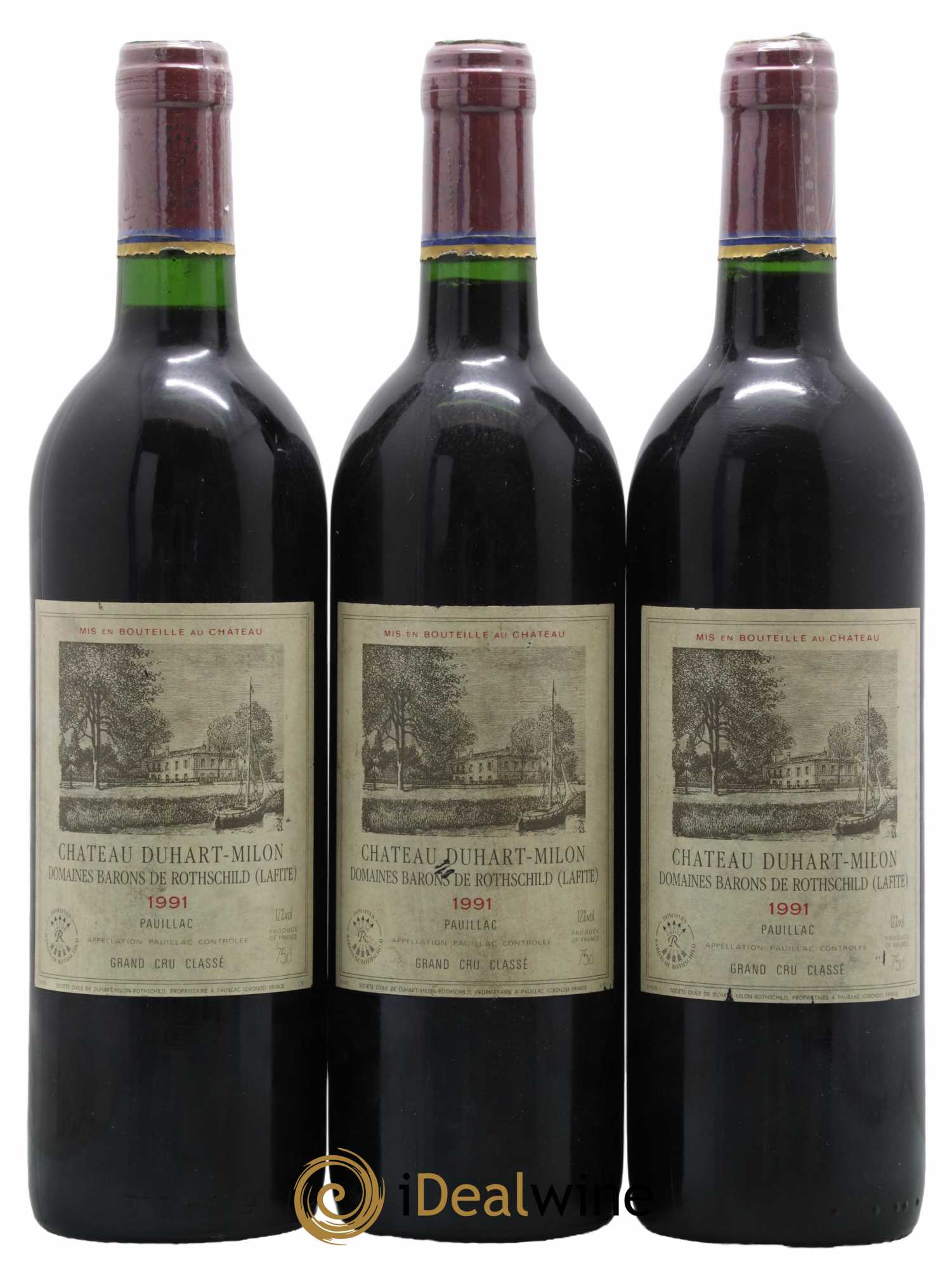 Château Duhart-Milon 4ème Grand Cru Classé 1991 - Lot de 3 bouteilles - 0