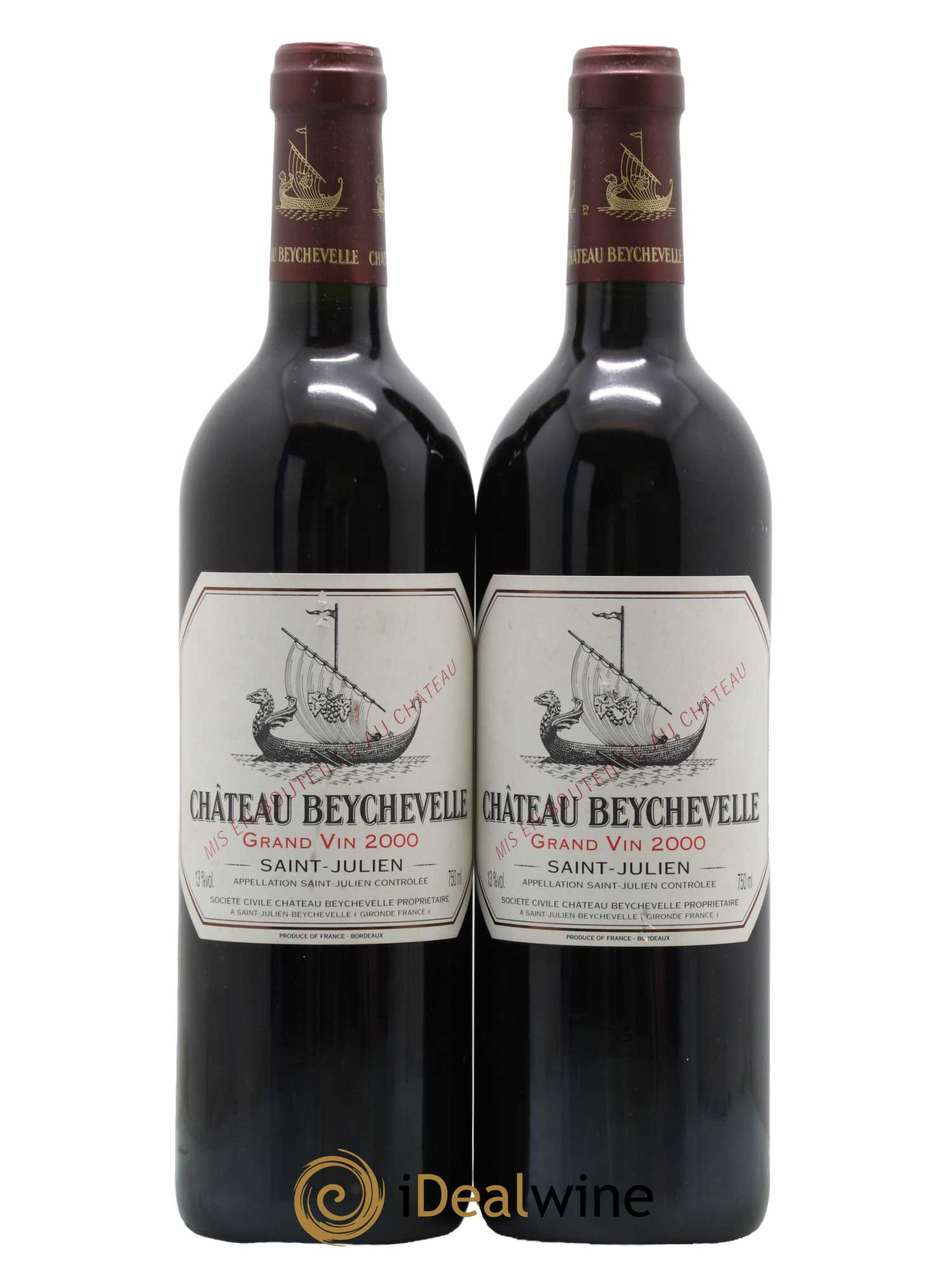 Château Beychevelle 4ème Grand Cru Classé 2000 - Lot de 2 bouteilles - 0
