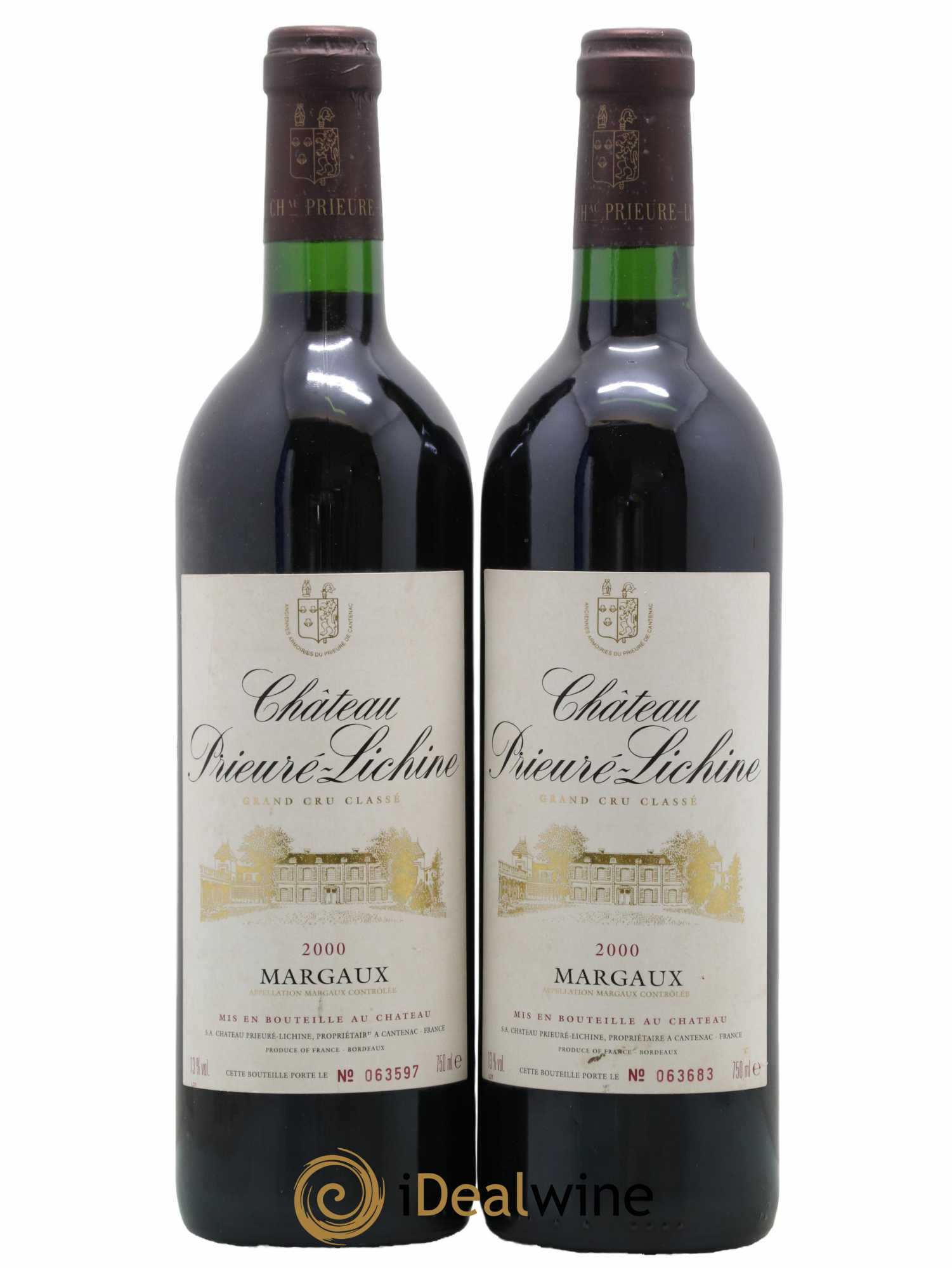 Château Prieuré Lichine 4ème Grand Cru Classé 2000 - Lot de 2 bouteilles - 0
