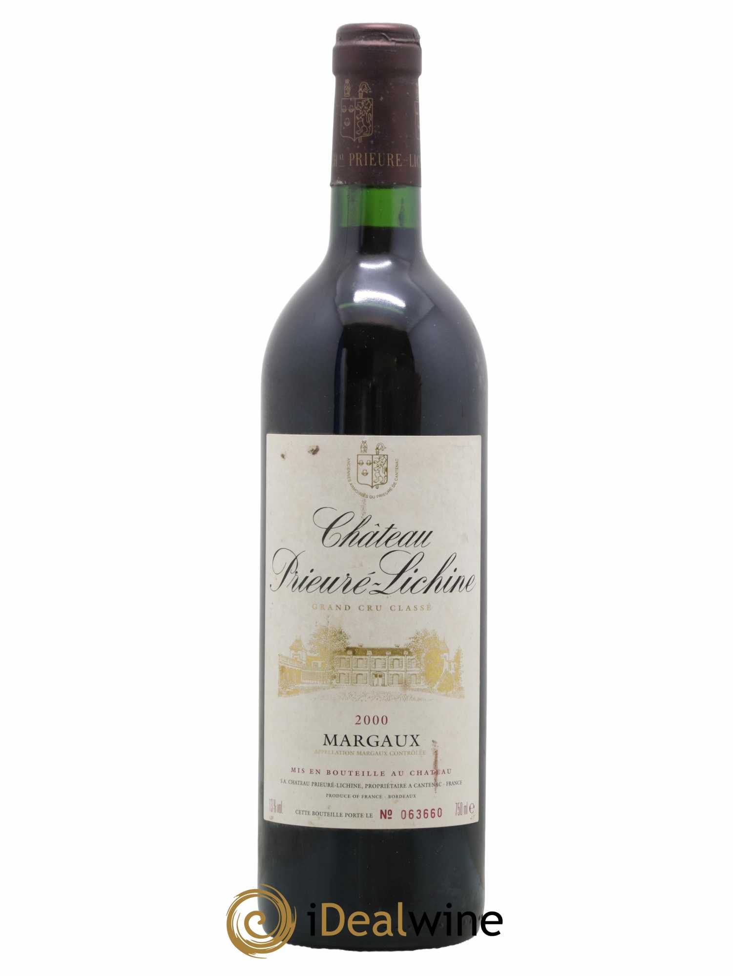 Château Prieuré Lichine 4ème Grand Cru Classé 2000 - Lot de 1 bouteille - 0