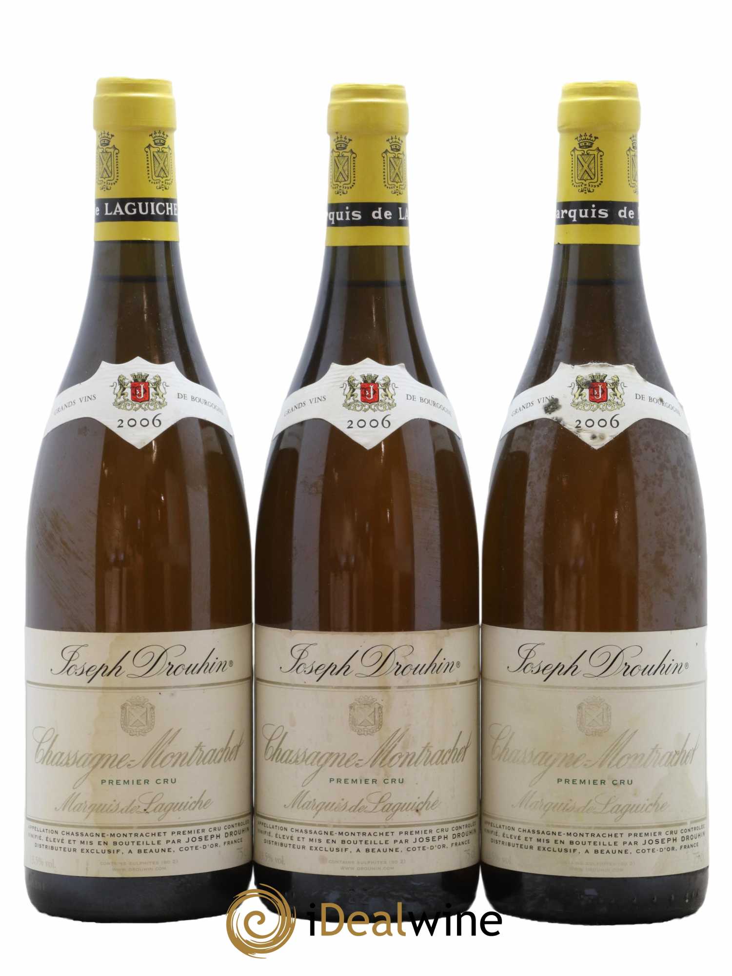 Chassagne-Montrachet 1er Cru Marquis de Laguiche Joseph Drouhin 2006 - Lot de 3 bouteilles - 0
