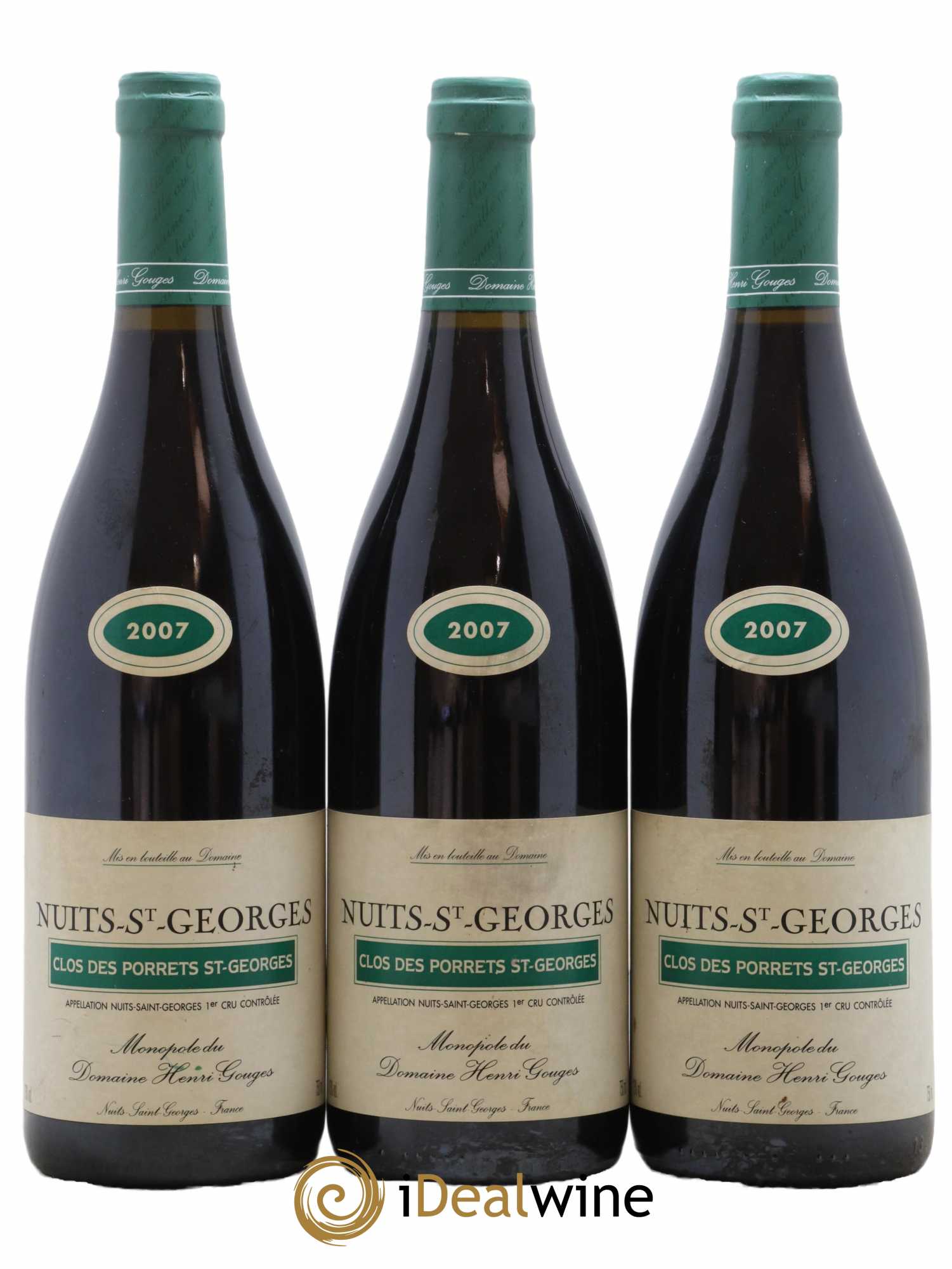 Nuits-Saint-Georges 1er Cru Clos des Porrets St Georges Henri Gouges 2007 - Lot de 3 bouteilles - 0