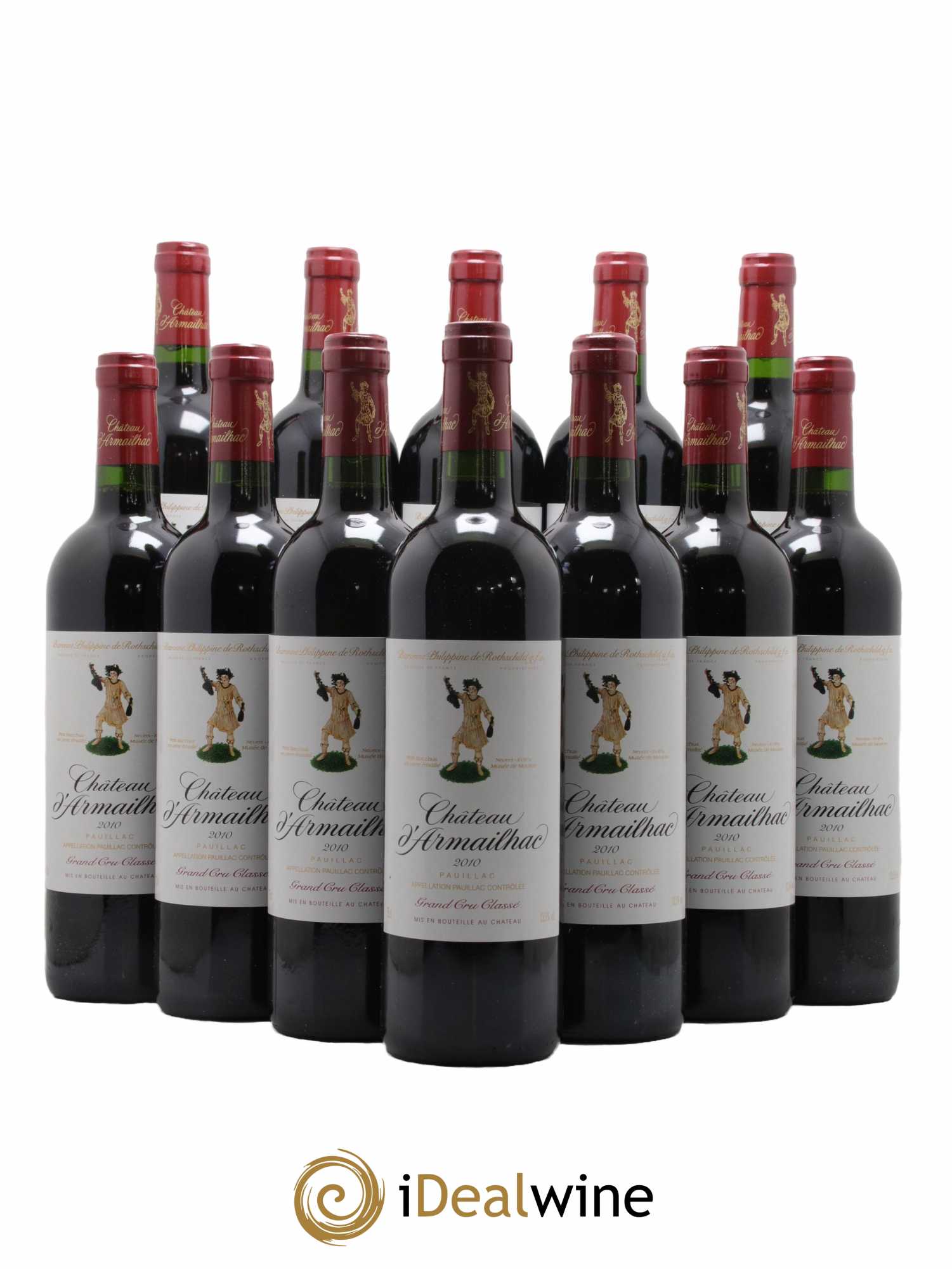 Château d' Armailhac - Mouton Baron(ne) Philippe 5ème Grand Cru Classé 2010 - Lot de 12 bouteilles - 0