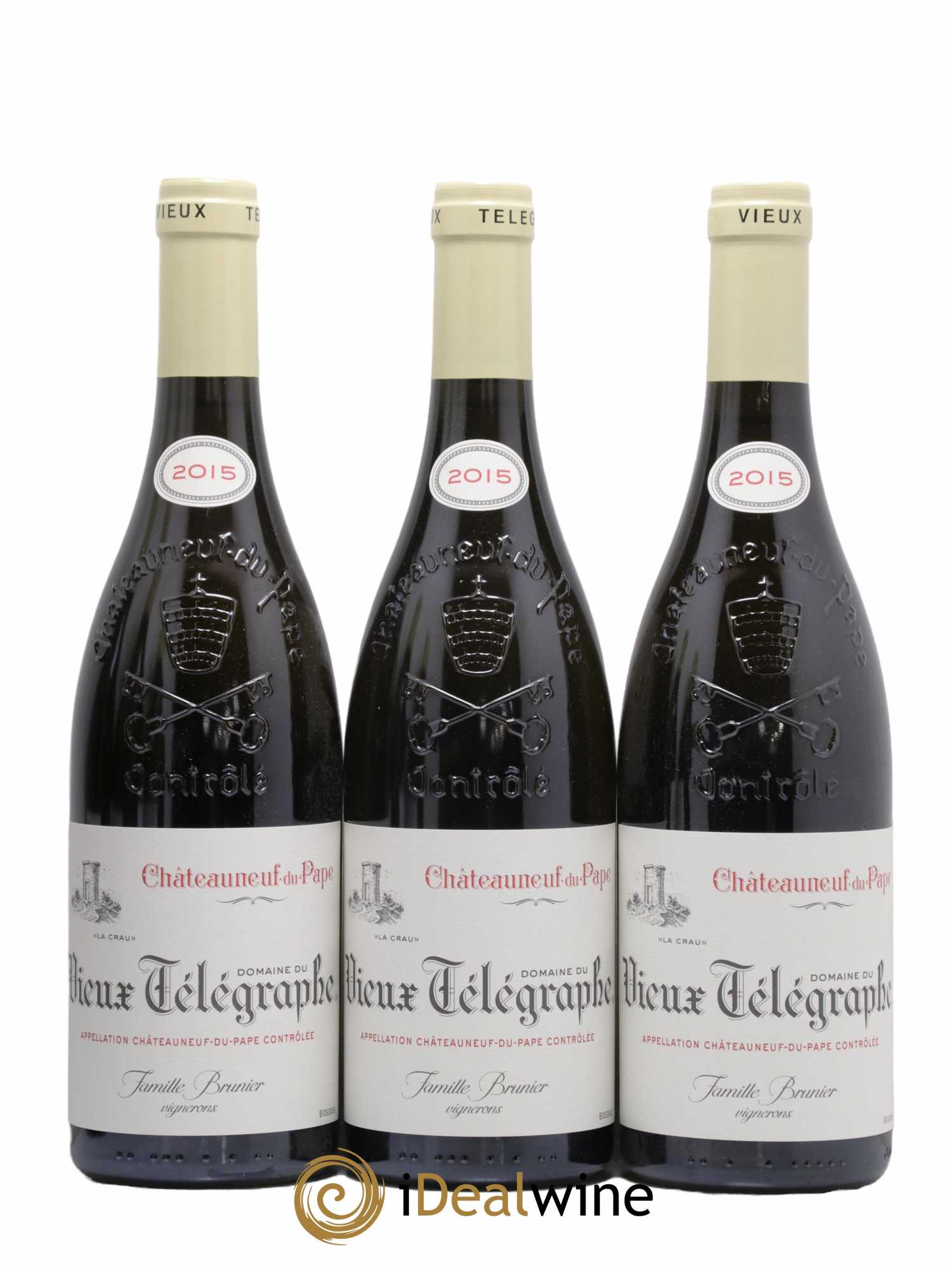 Châteauneuf-du-Pape Vieux Télégraphe (Domaine du) Vignobles Brunier 2015 - Lot de 6 bouteilles - 1