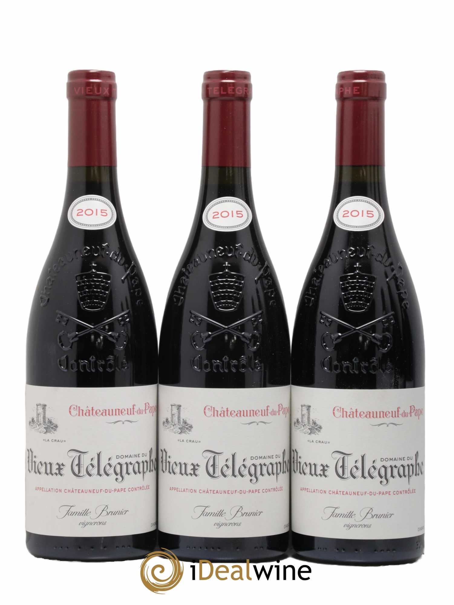 Châteauneuf-du-Pape Vieux Télégraphe (Domaine du) Vignobles Brunier 2015 - Lot de 6 bouteilles - 1