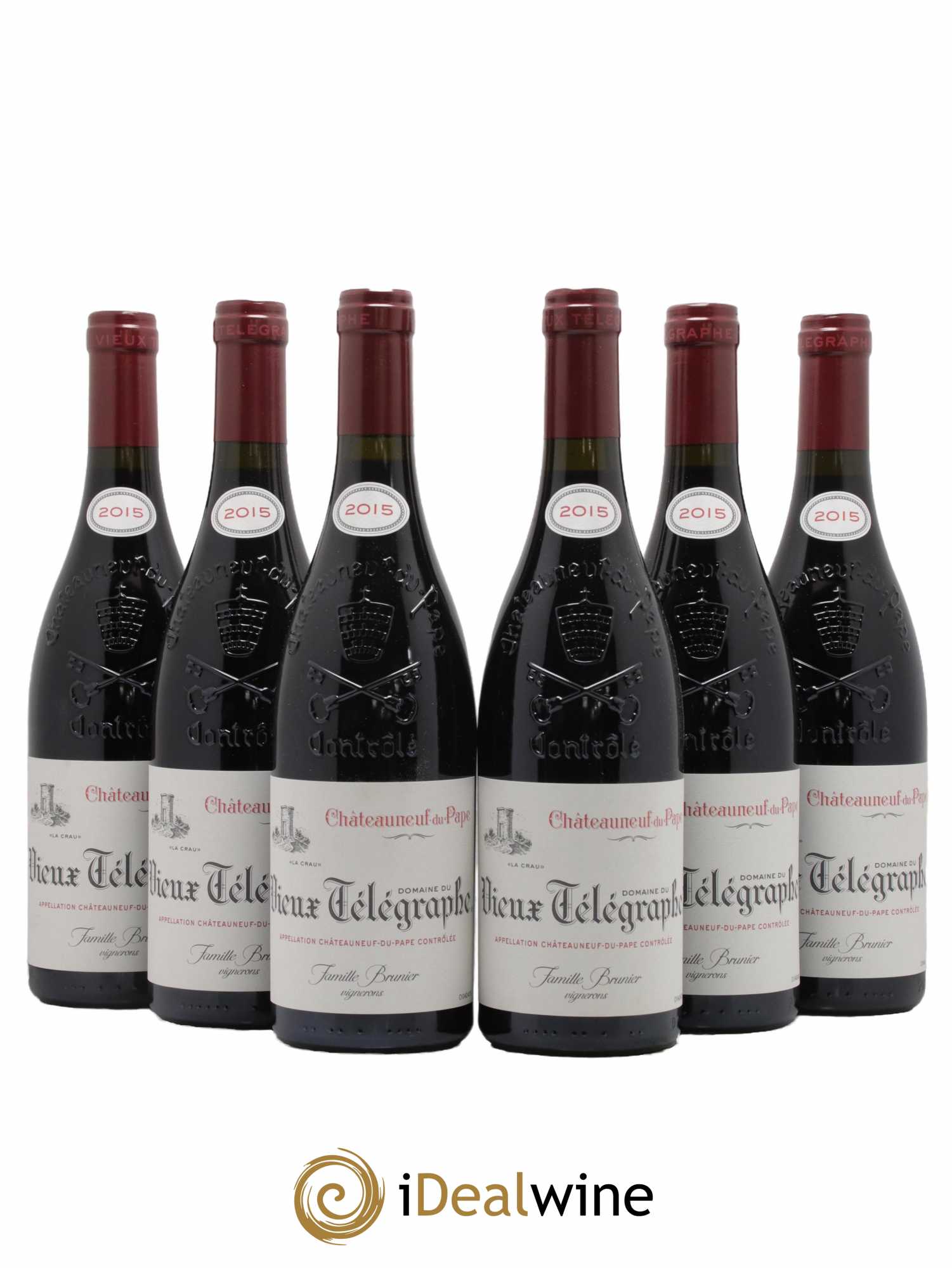 Châteauneuf-du-Pape Vieux Télégraphe (Domaine du) Vignobles Brunier 2015 - Lot de 6 bouteilles - 0