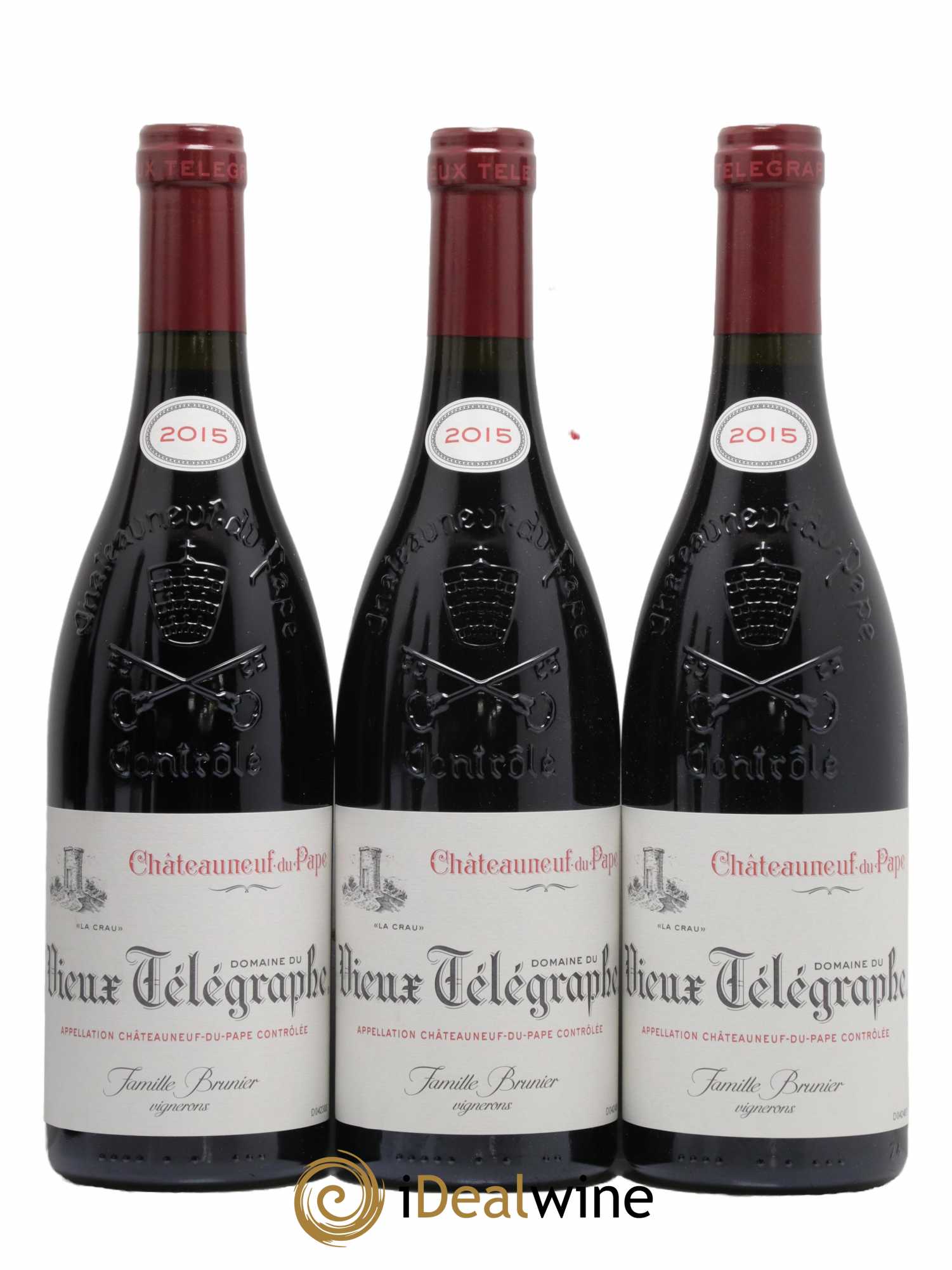 Châteauneuf-du-Pape Vieux Télégraphe (Domaine du) Vignobles Brunier 2015 - Lot de 6 bouteilles - 1